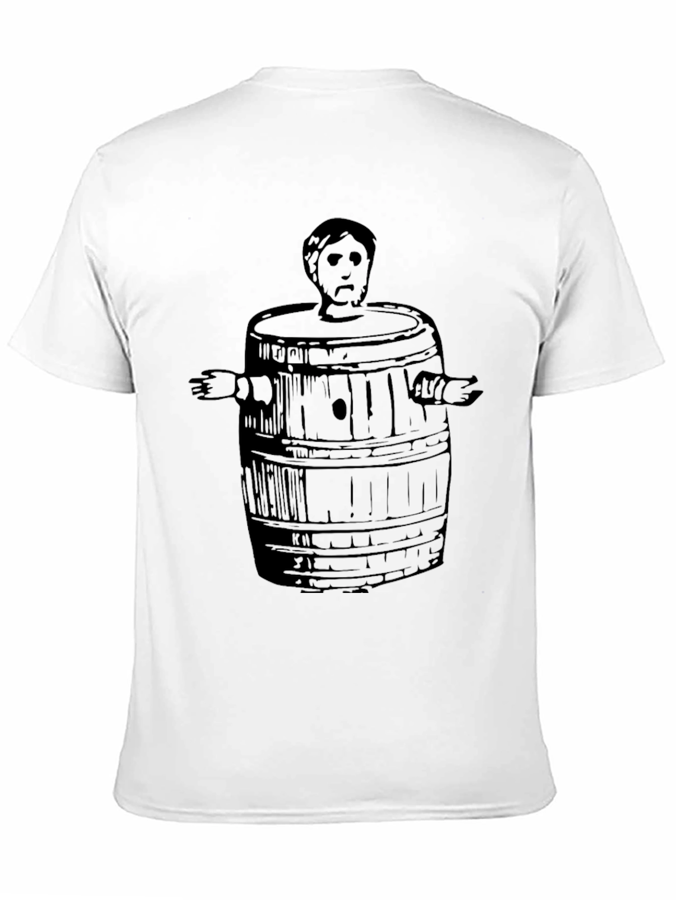 Man in Barrel Graphic T-Shirt - Black