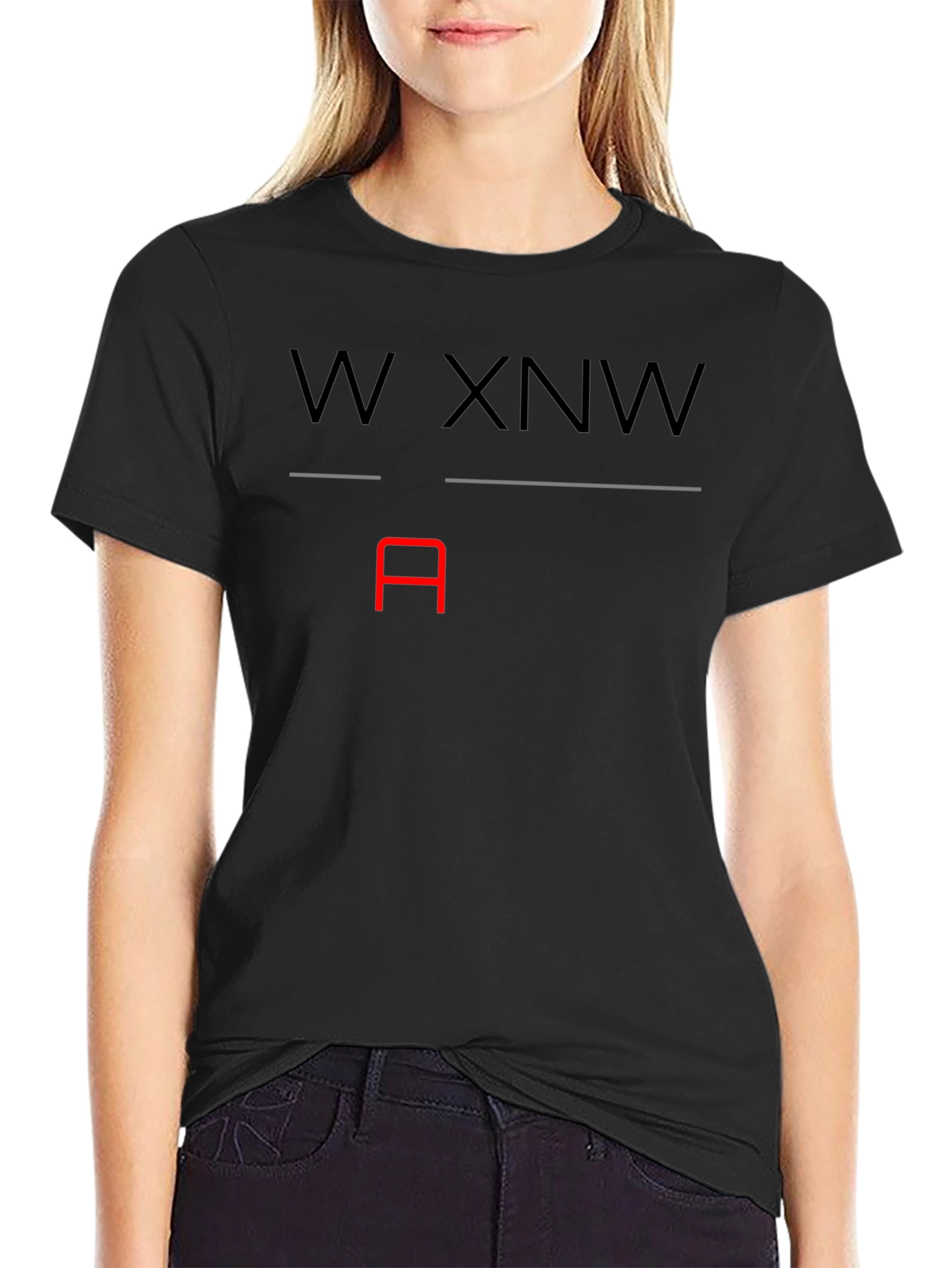 W XNW A Graphic T-Shirt - Black