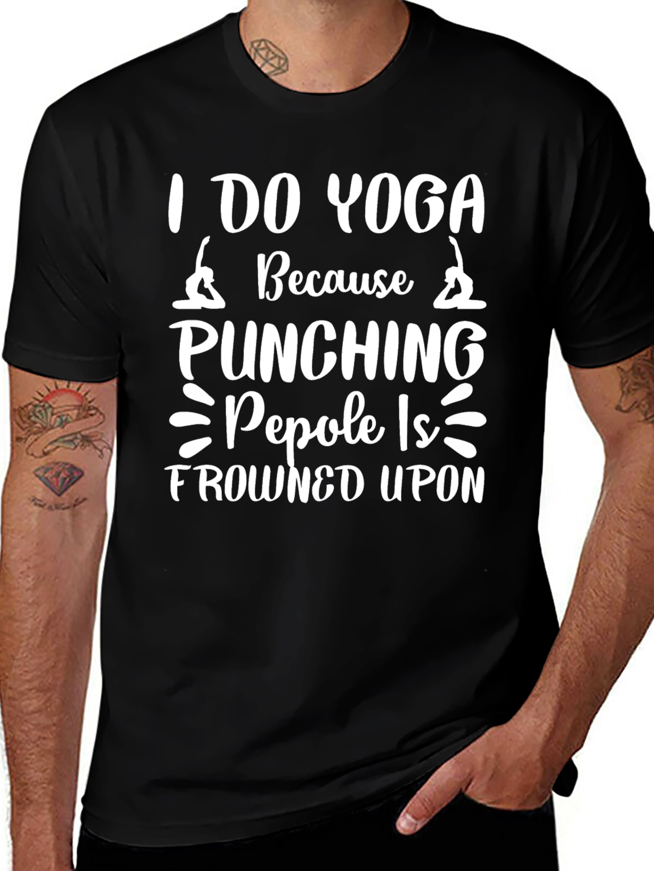 Yoga T-Shirt: Punching People Is Frowned Upon