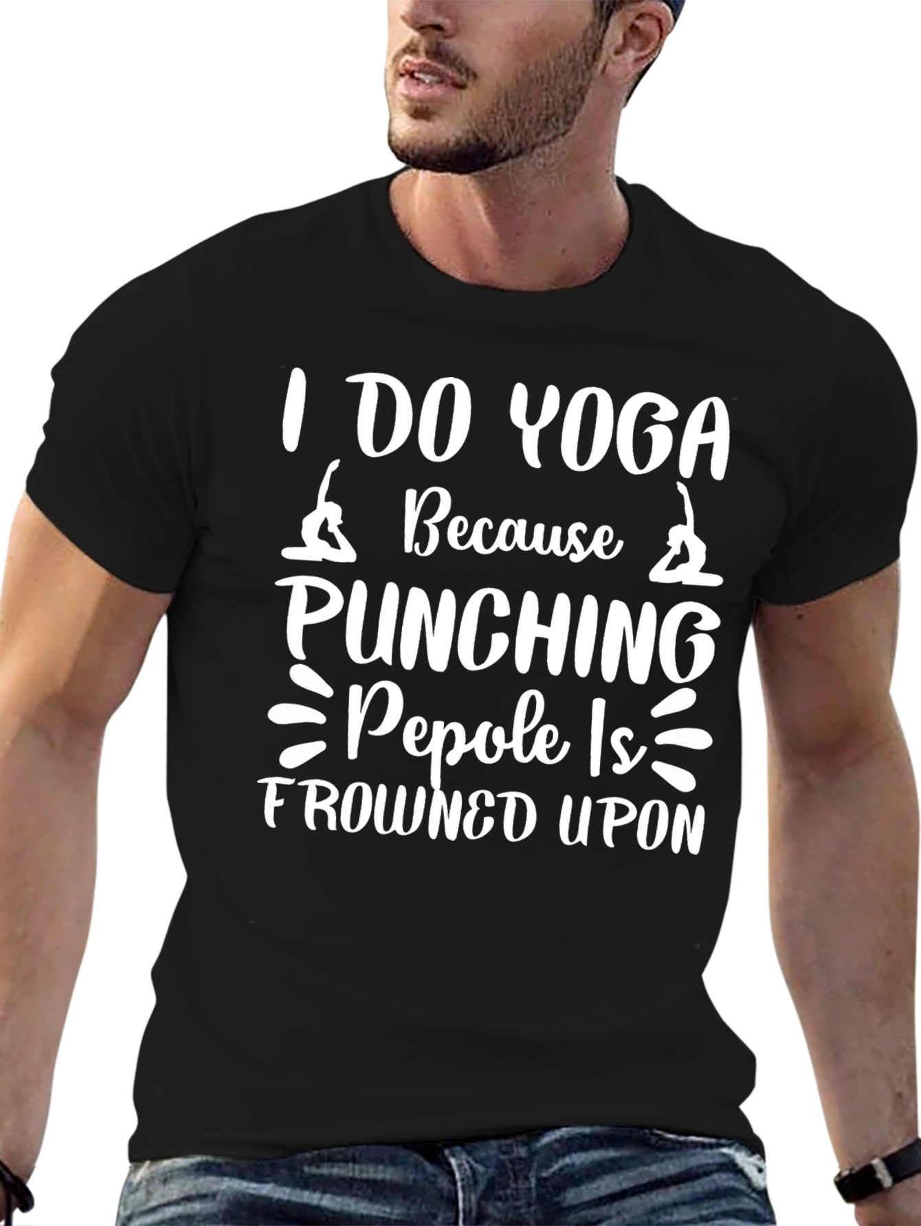 Yoga T-Shirt: Punching People Is Frowned Upon