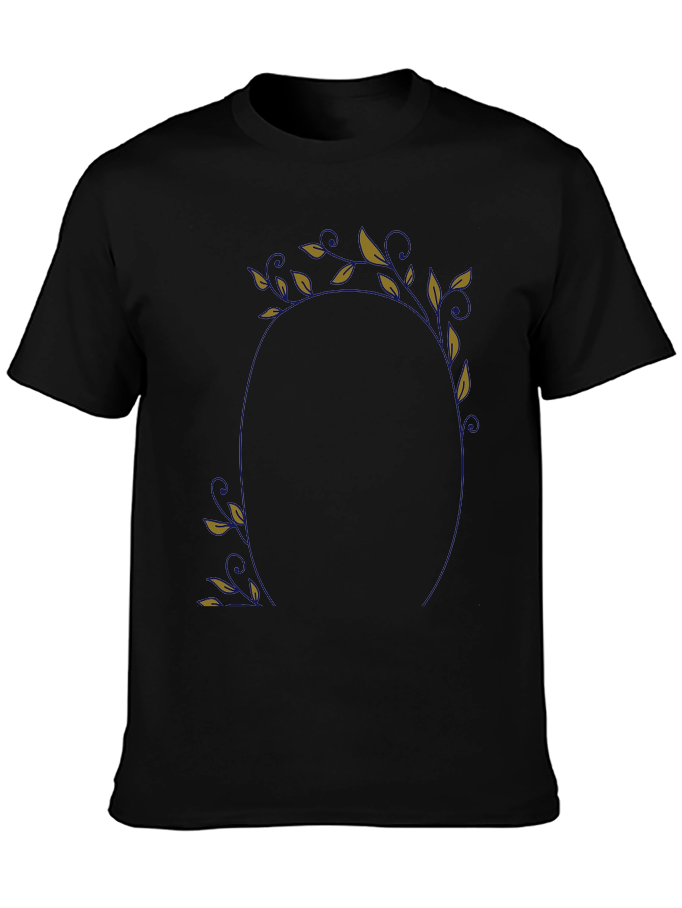 Floral Frame Black T-Shirt