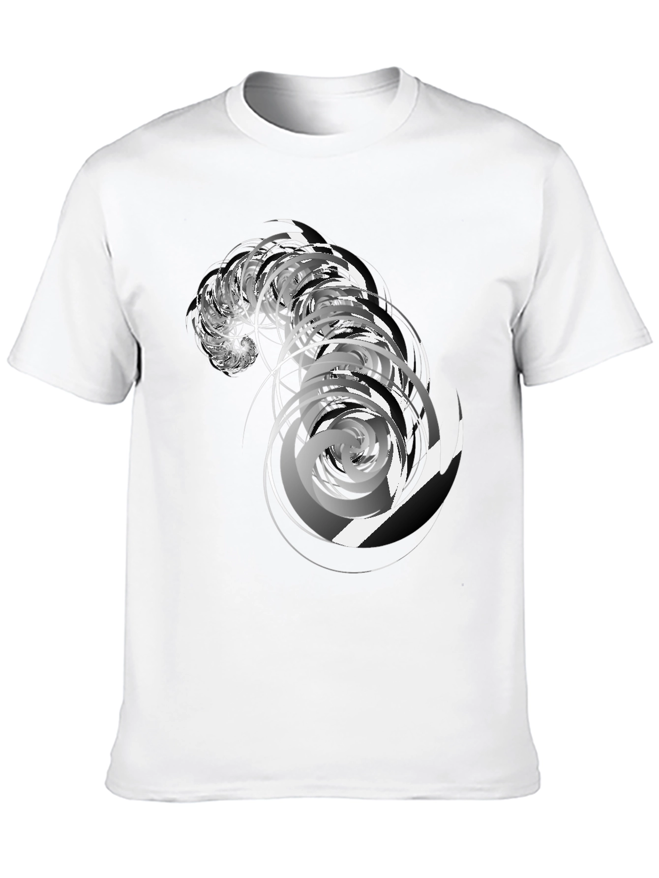 Abstract Swirl Graphic Black T-Shirt