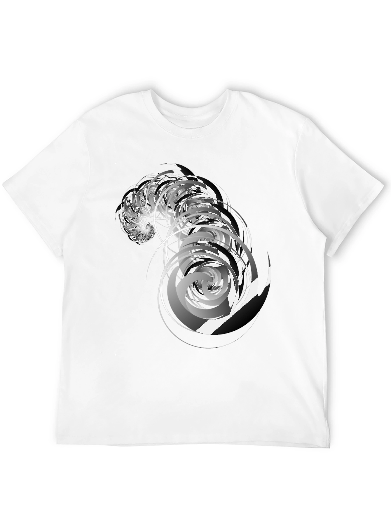 Abstract Swirl Graphic Black T-Shirt
