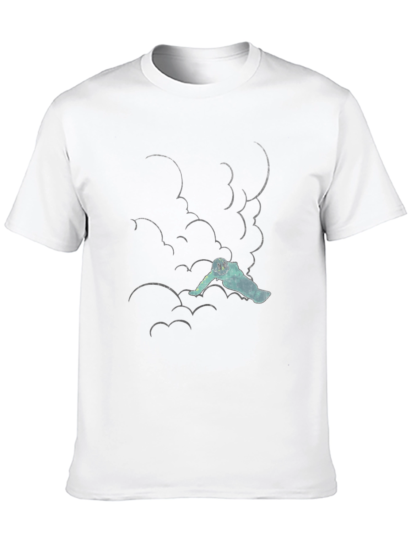 Astronaut in Clouds Black T-Shirt