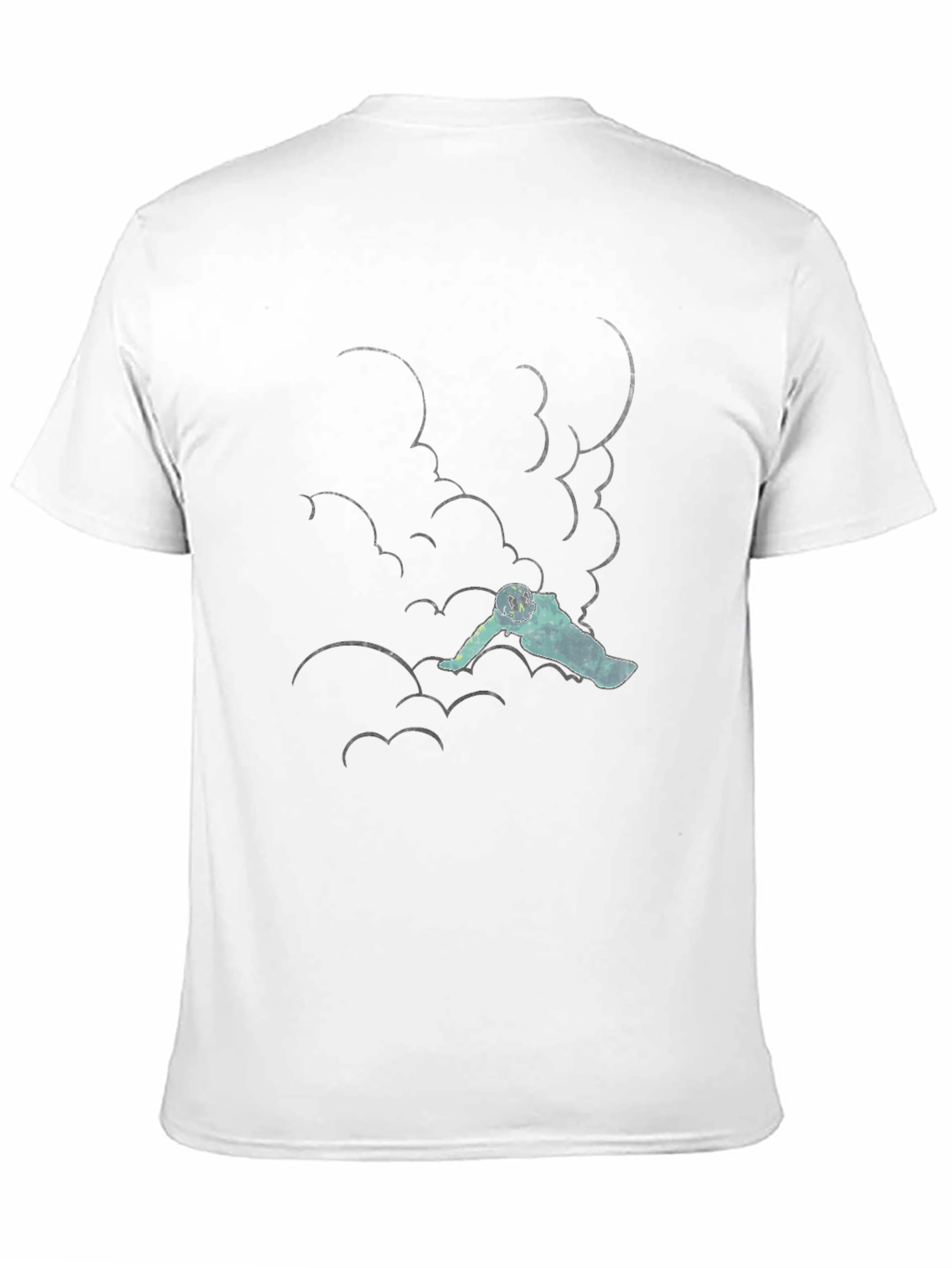 Astronaut in Clouds Black T-Shirt