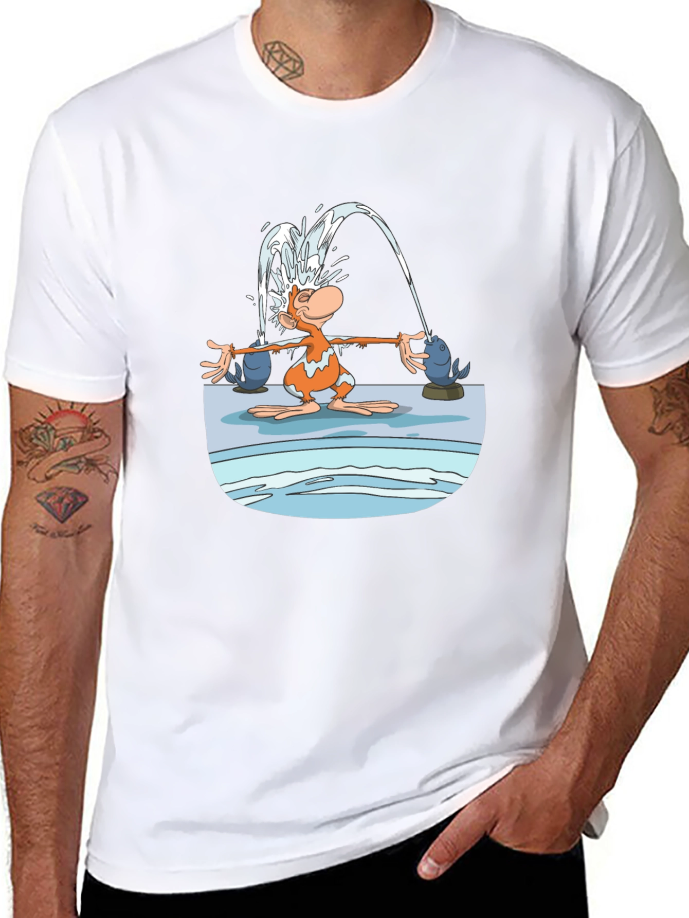 Fun Cartoon Monkey Graphic T-Shirt