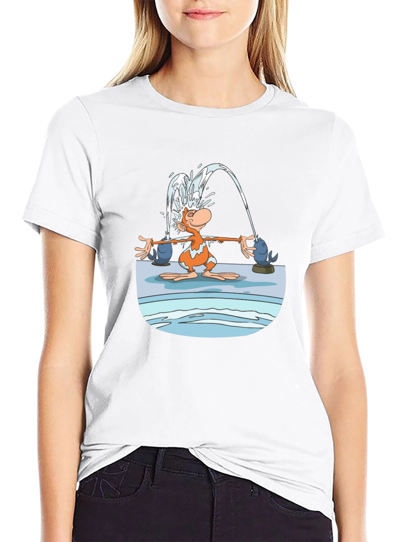 Fun Cartoon Monkey Graphic T-Shirt