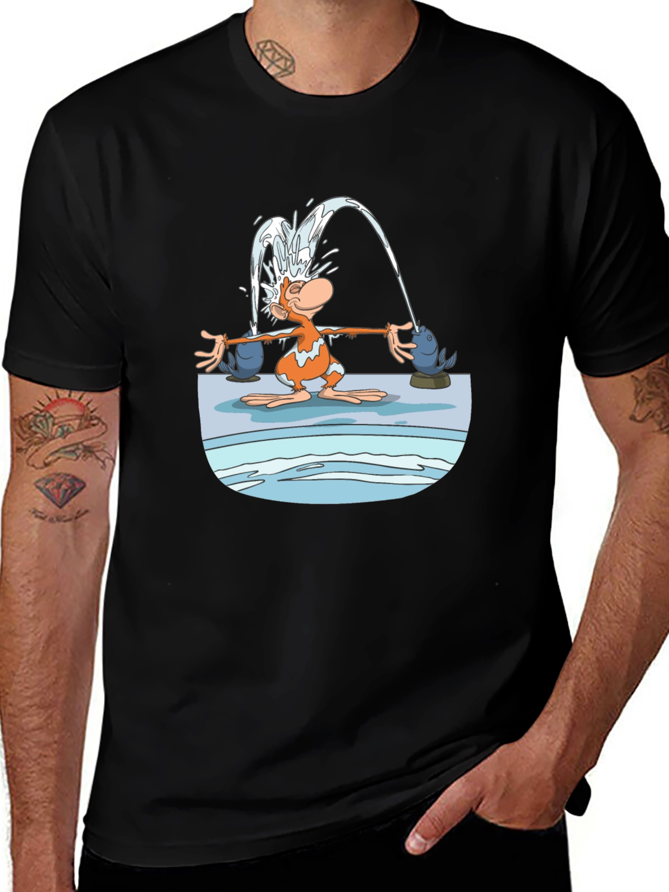 Fun Cartoon Monkey Graphic T-Shirt