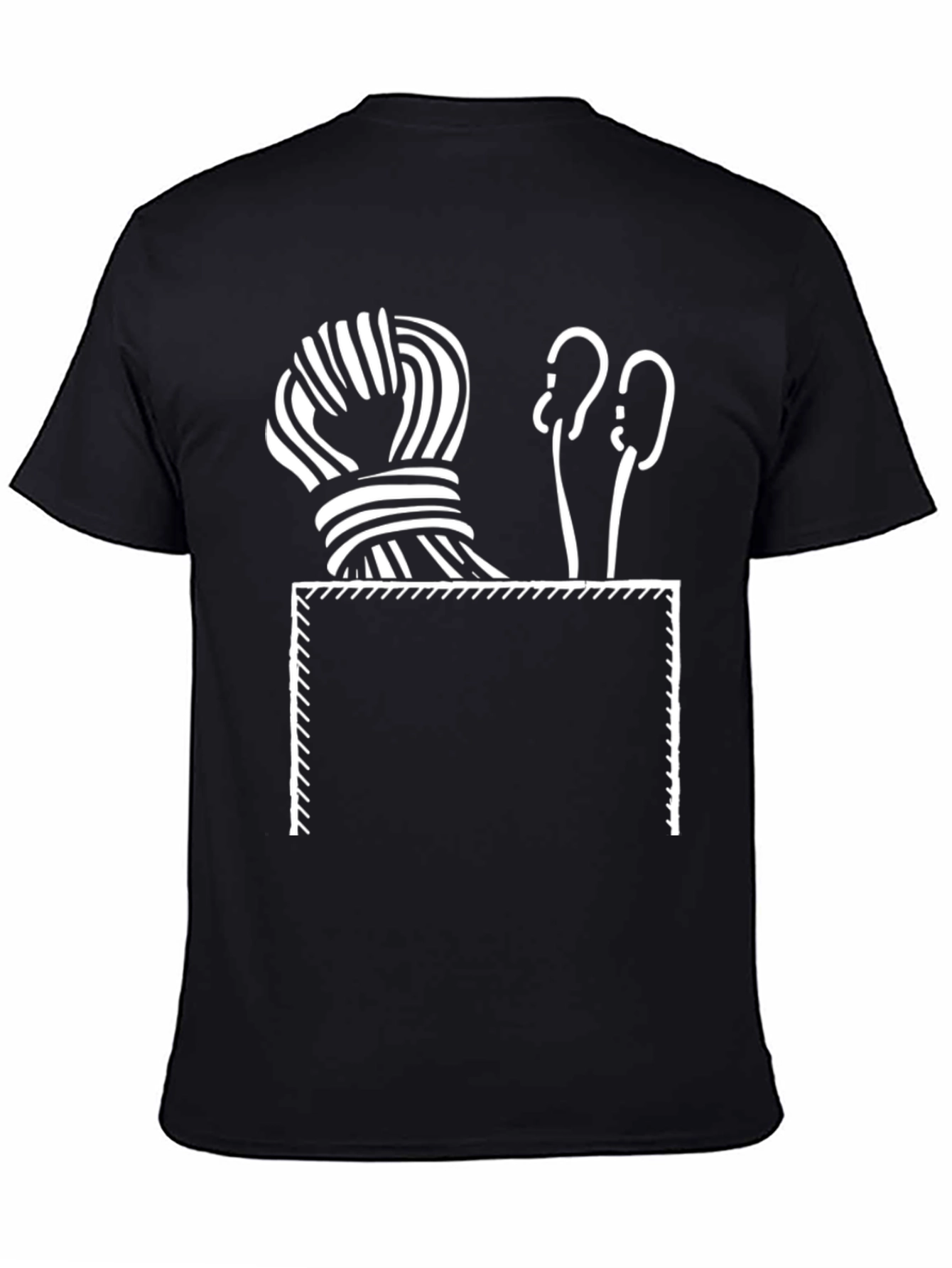 Knitting Pocket T-Shirt - Yarn & Needles Design