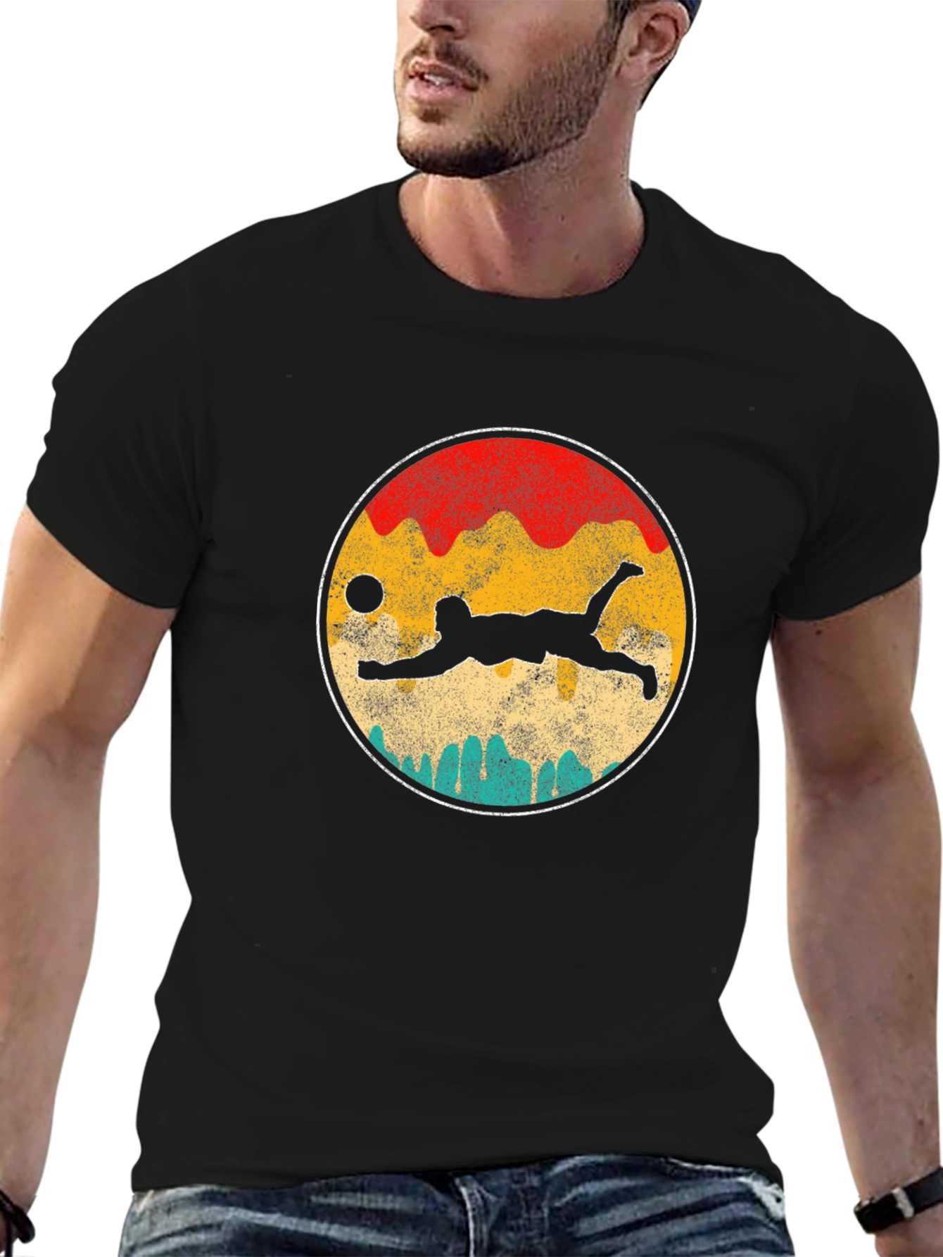 Volleyball Sunset Graphic T-Shirt