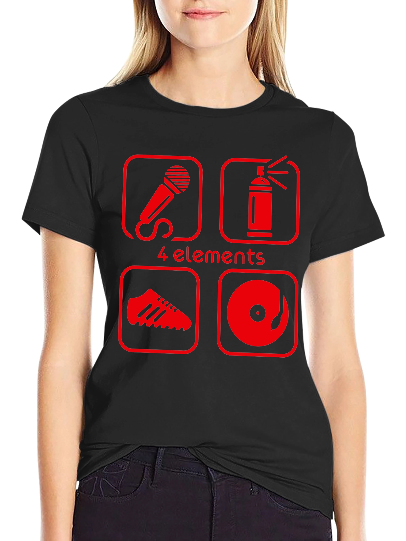 4 Elements Hip Hop T-Shirt - Black