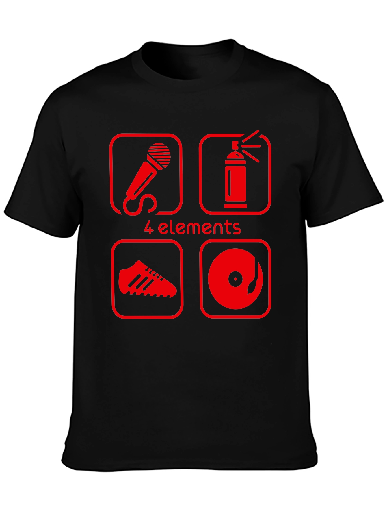 4 Elements Hip Hop T-Shirt - Black