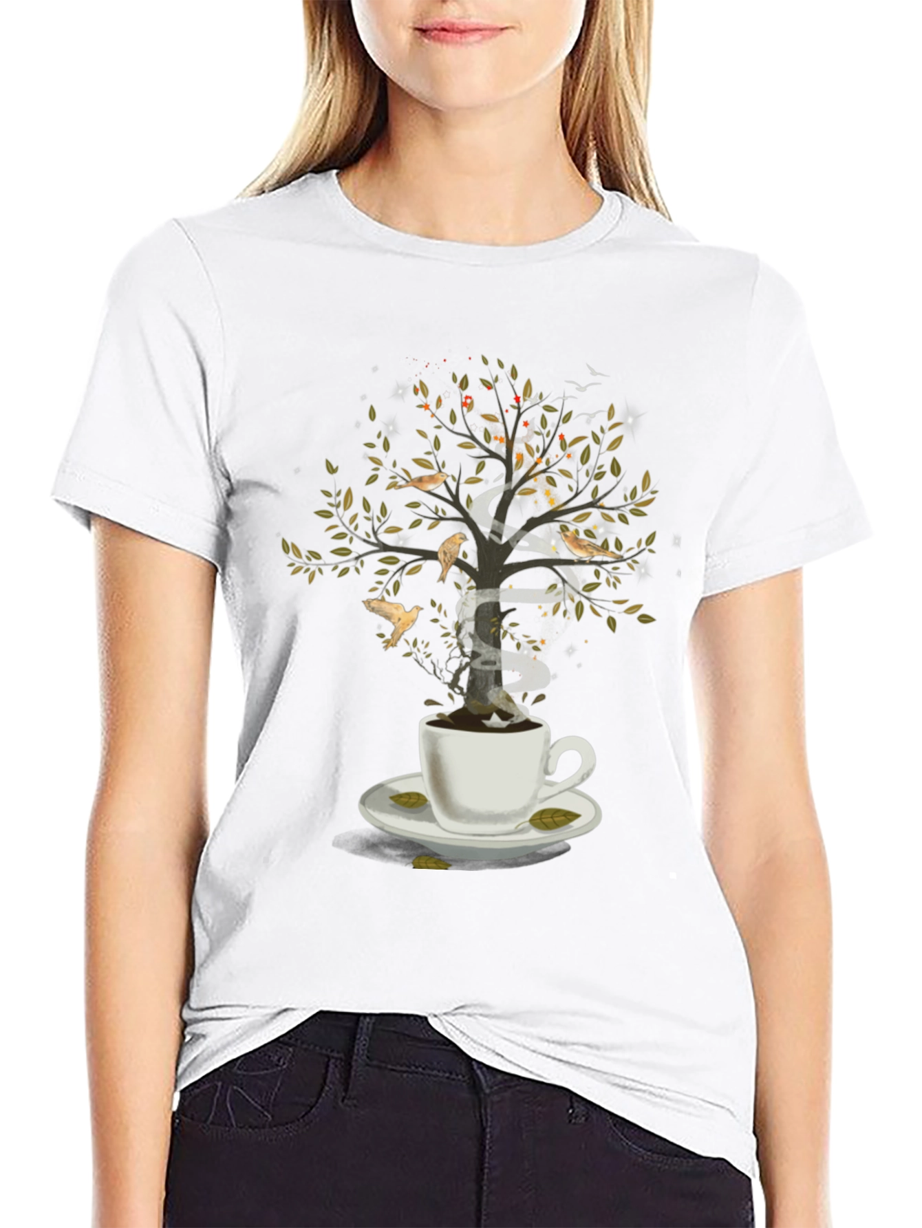 Coffee Cup Tree T-Shirt - Nature and Coffee Lovers