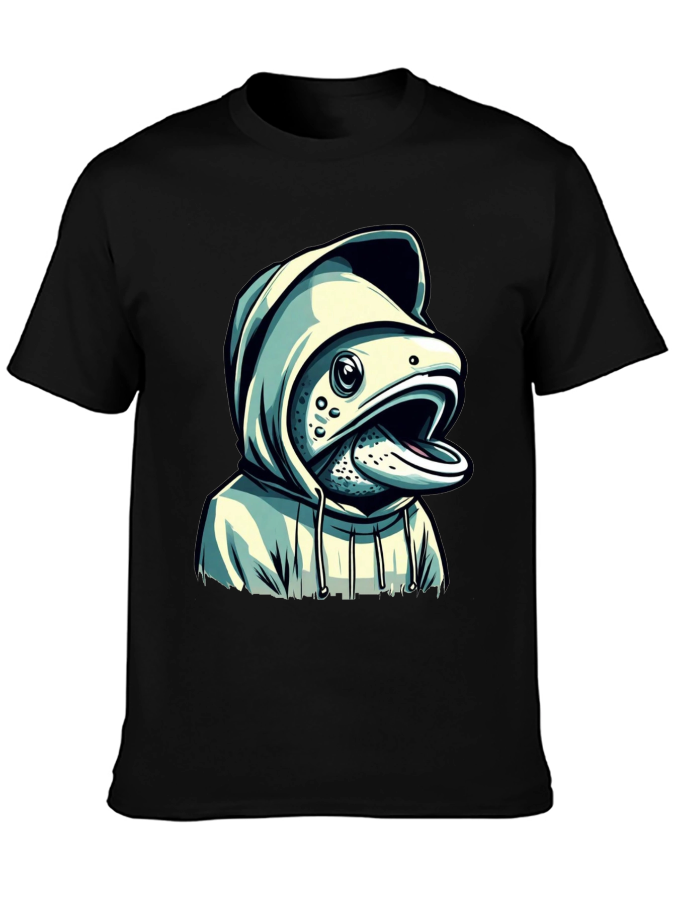 Hooded Fish Graphic T-Shirt