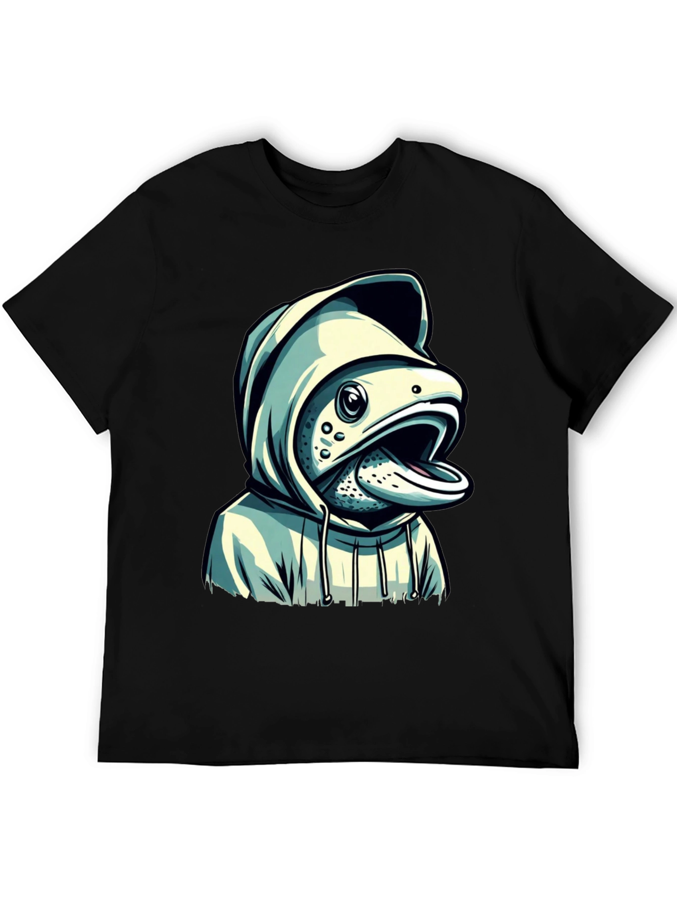 Hooded Fish Graphic T-Shirt