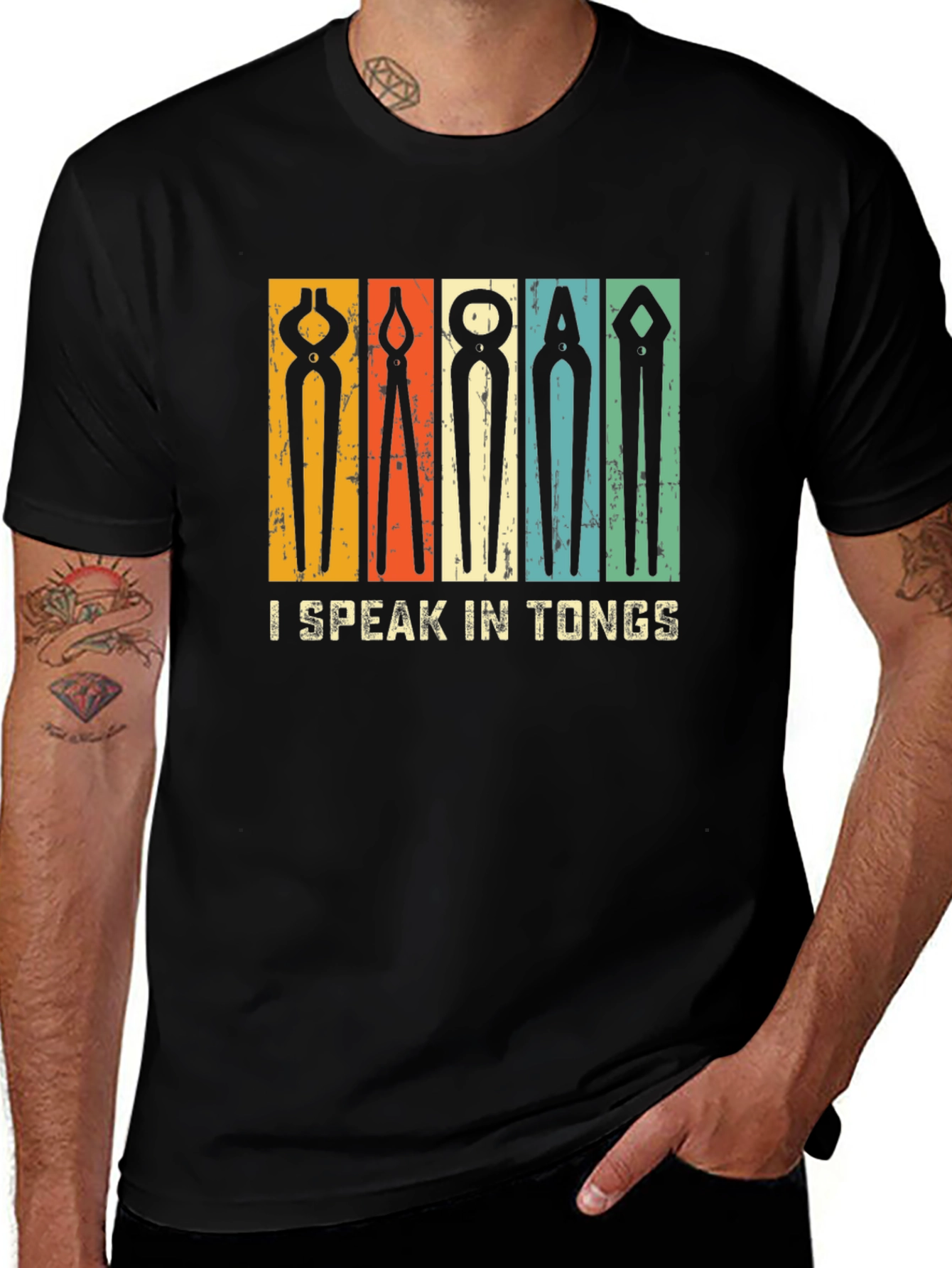 I Speak In Tongs Graphic Tee - Blacksmithing T-Shirt