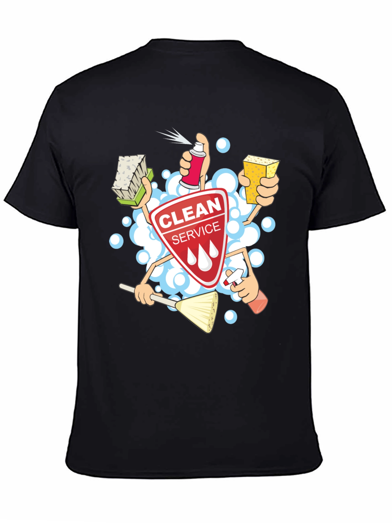 Clean Service T-Shirt - Cartoon Design