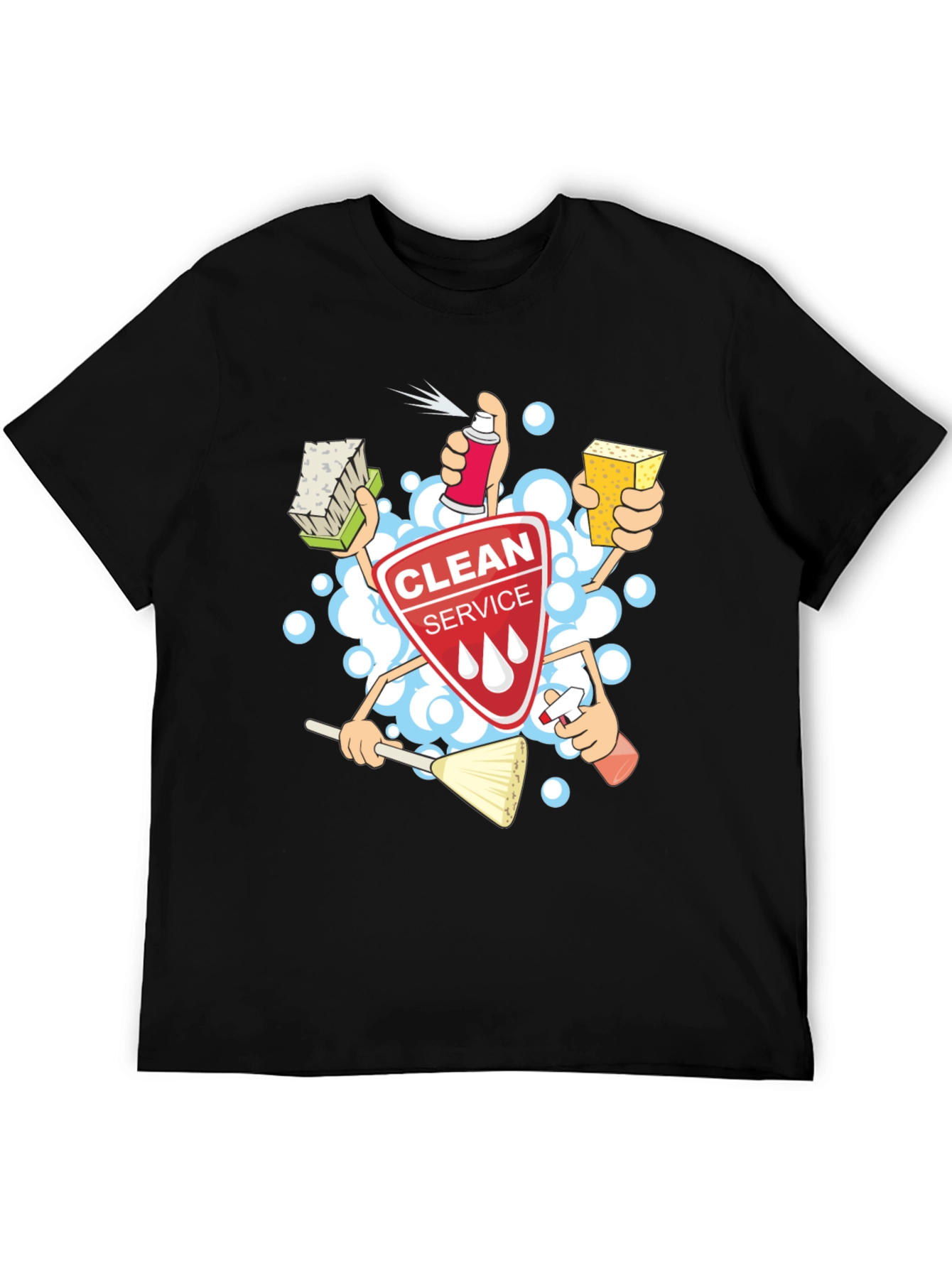 Clean Service T-Shirt - Cartoon Design