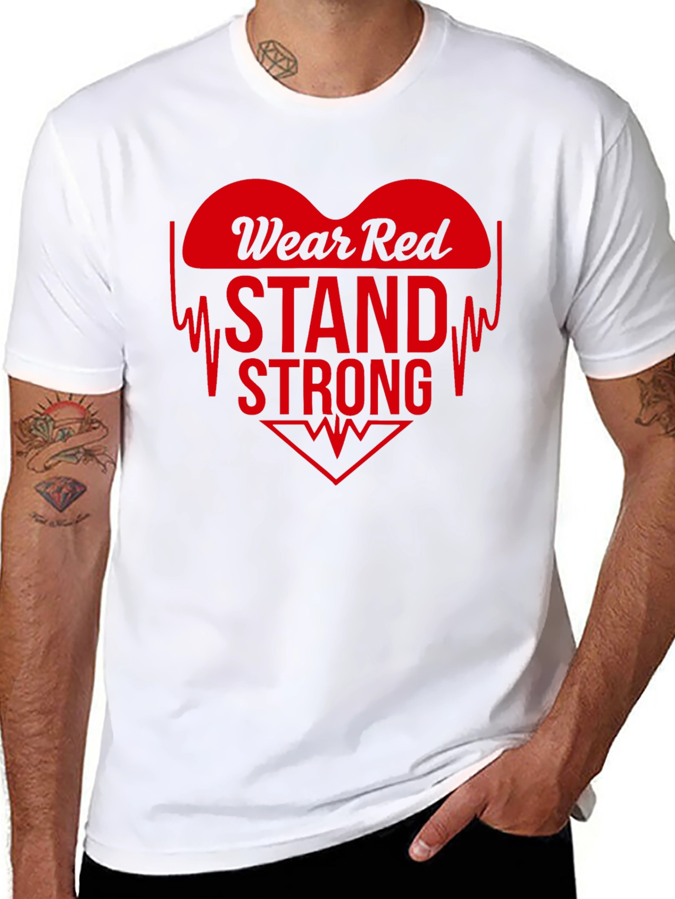 Wear Red Stand Strong T-Shirt: Heart Disease Awareness Tee