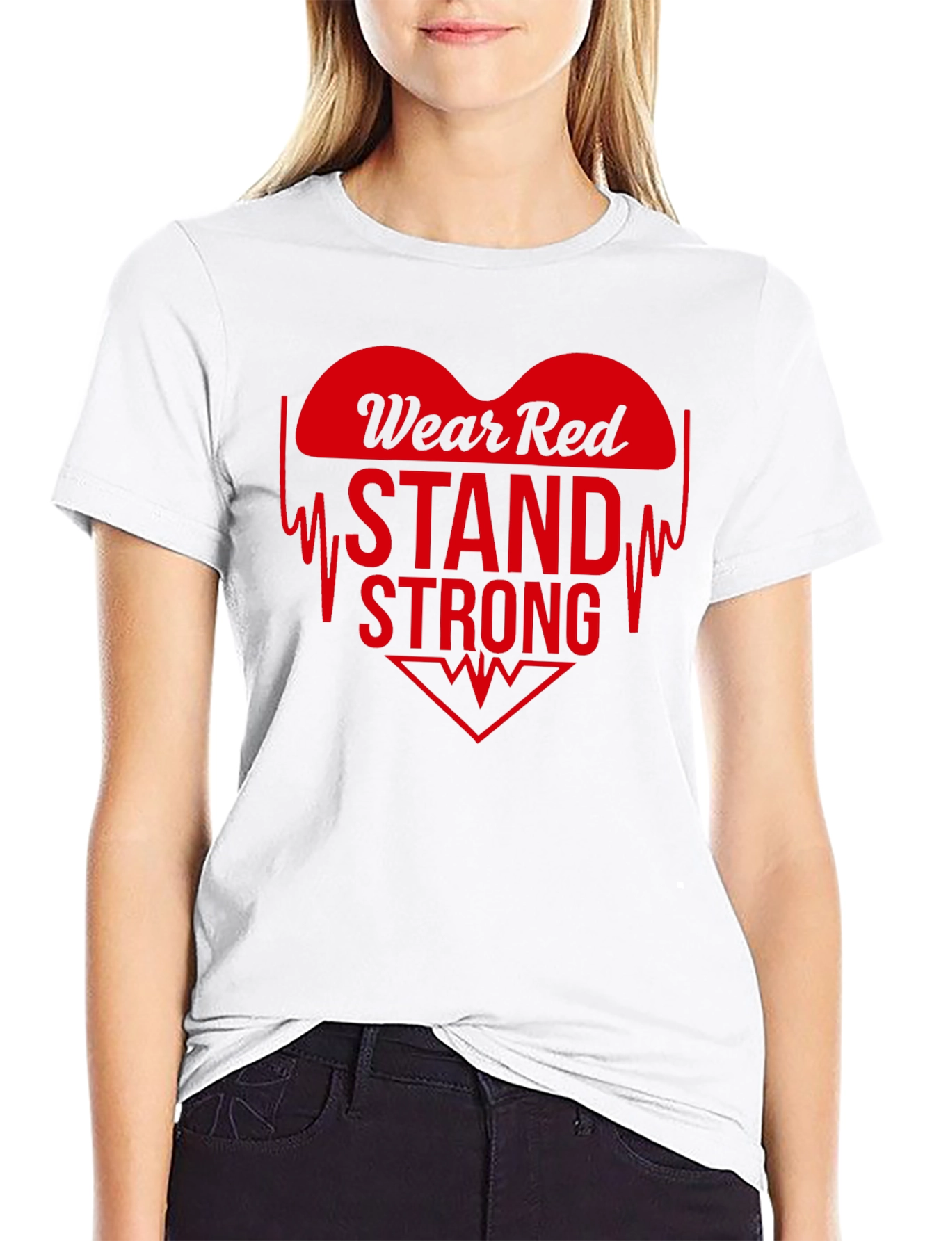 Wear Red Stand Strong T-Shirt: Heart Disease Awareness Tee