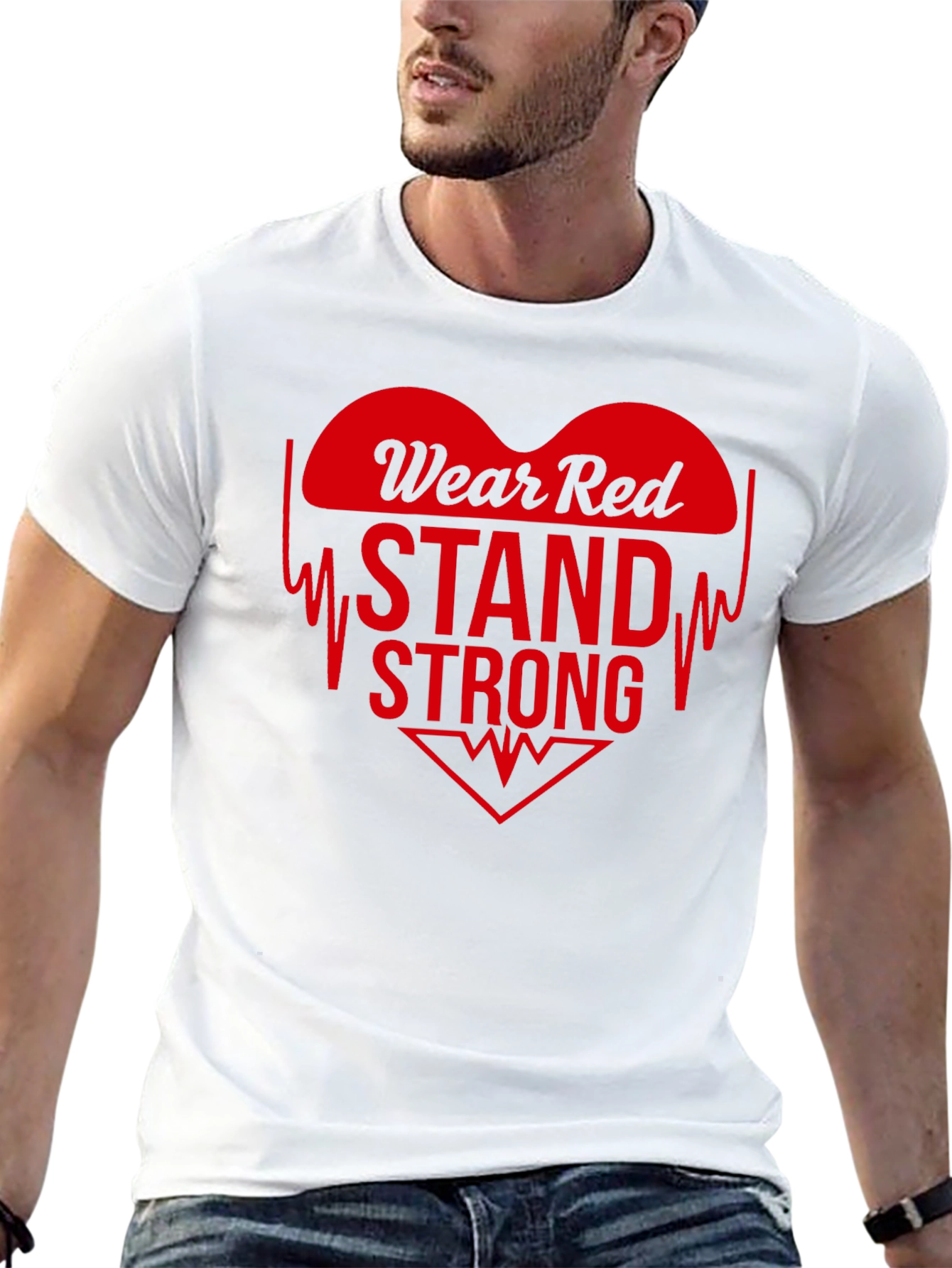 Wear Red Stand Strong T-Shirt: Heart Disease Awareness Tee