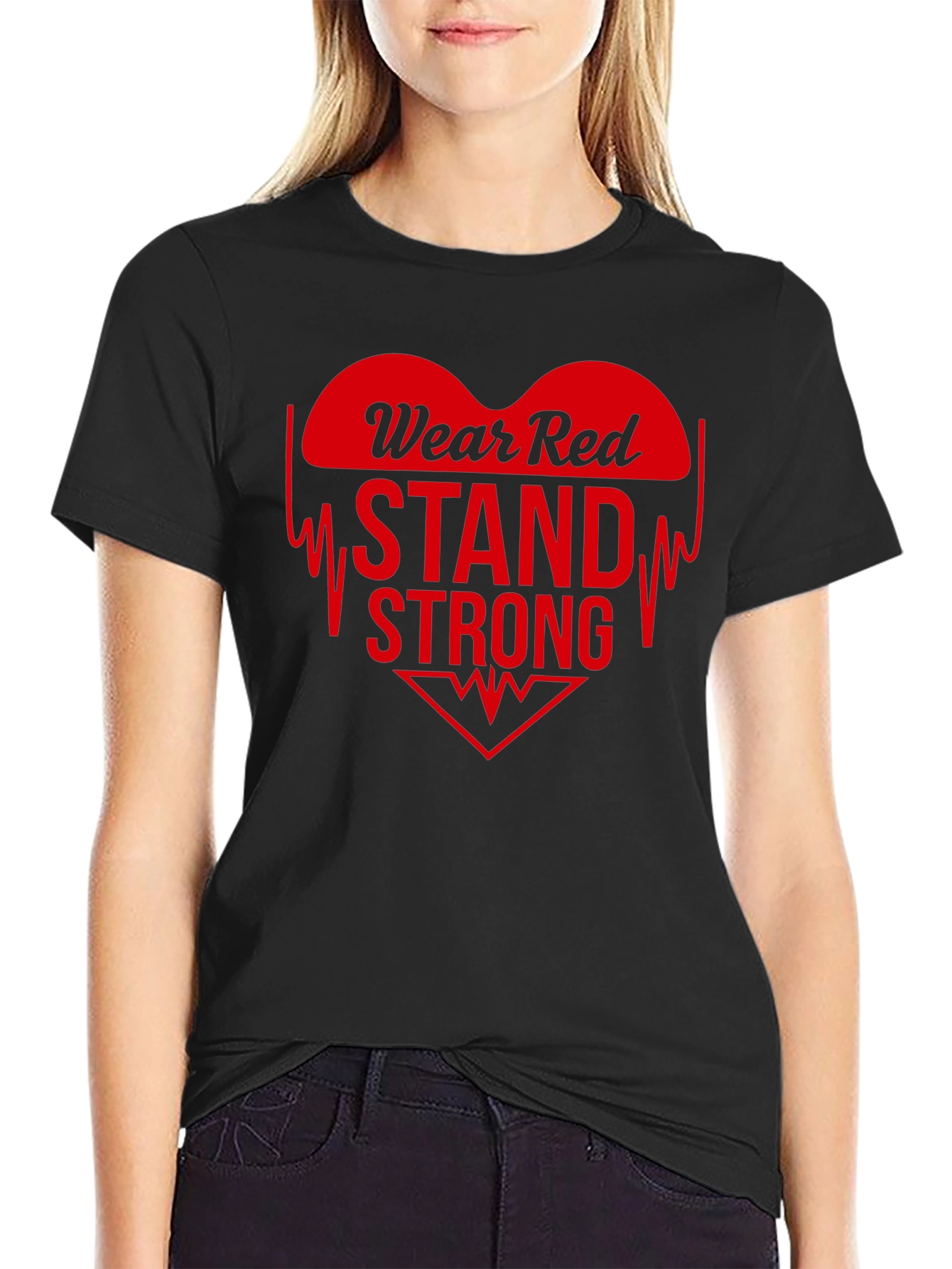Wear Red Stand Strong T-Shirt: Heart Disease Awareness Tee