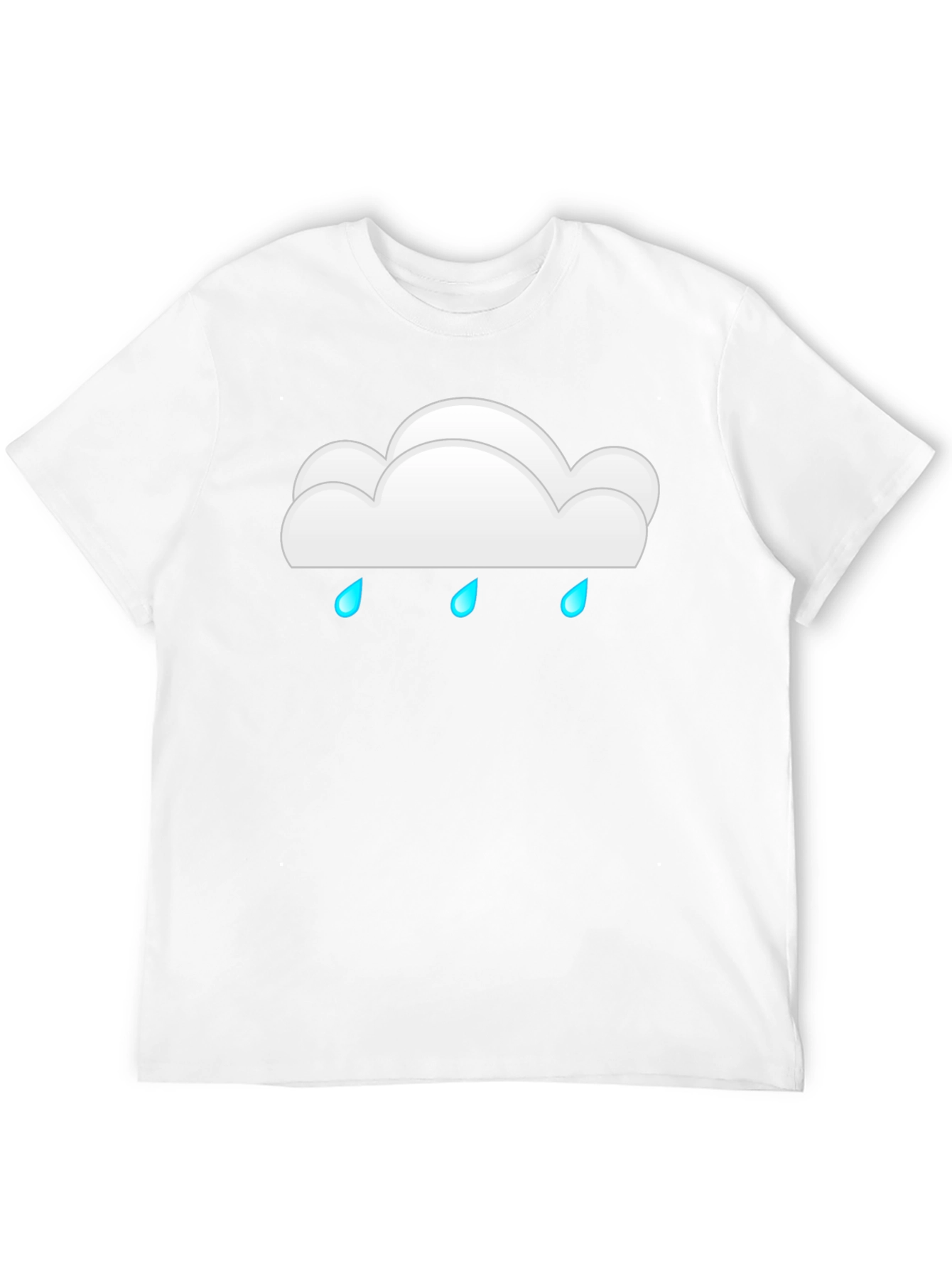Cloud Raindrop Graphic Print Black T-Shirt