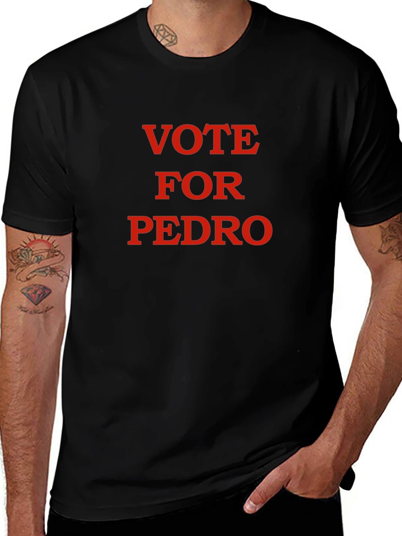 Vote For Pedro Black T-Shirt