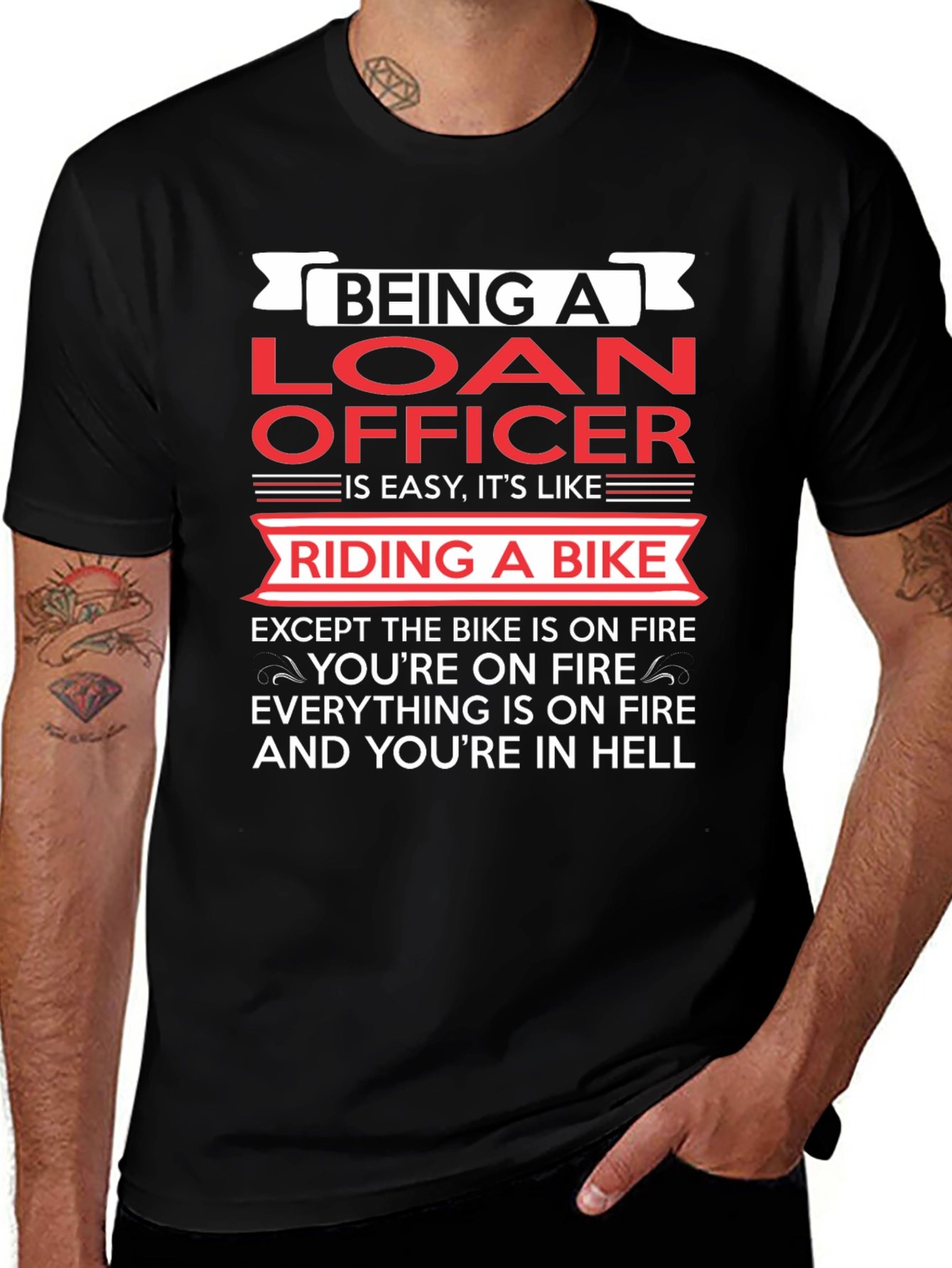 Loan Officer Bike On Fire T-Shirt