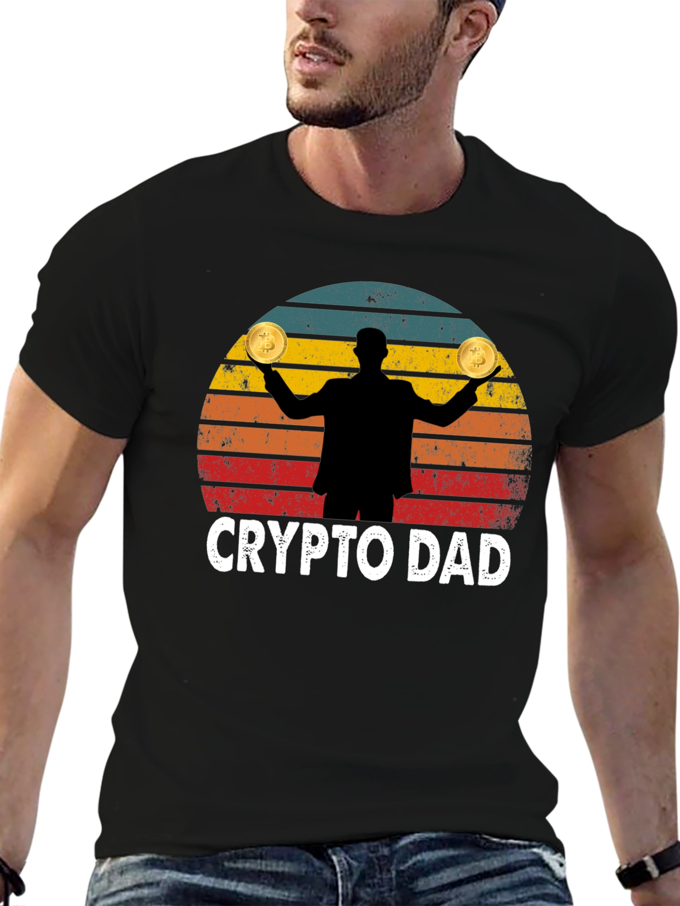 Crypto Dad Bitcoin Graphic T-Shirt