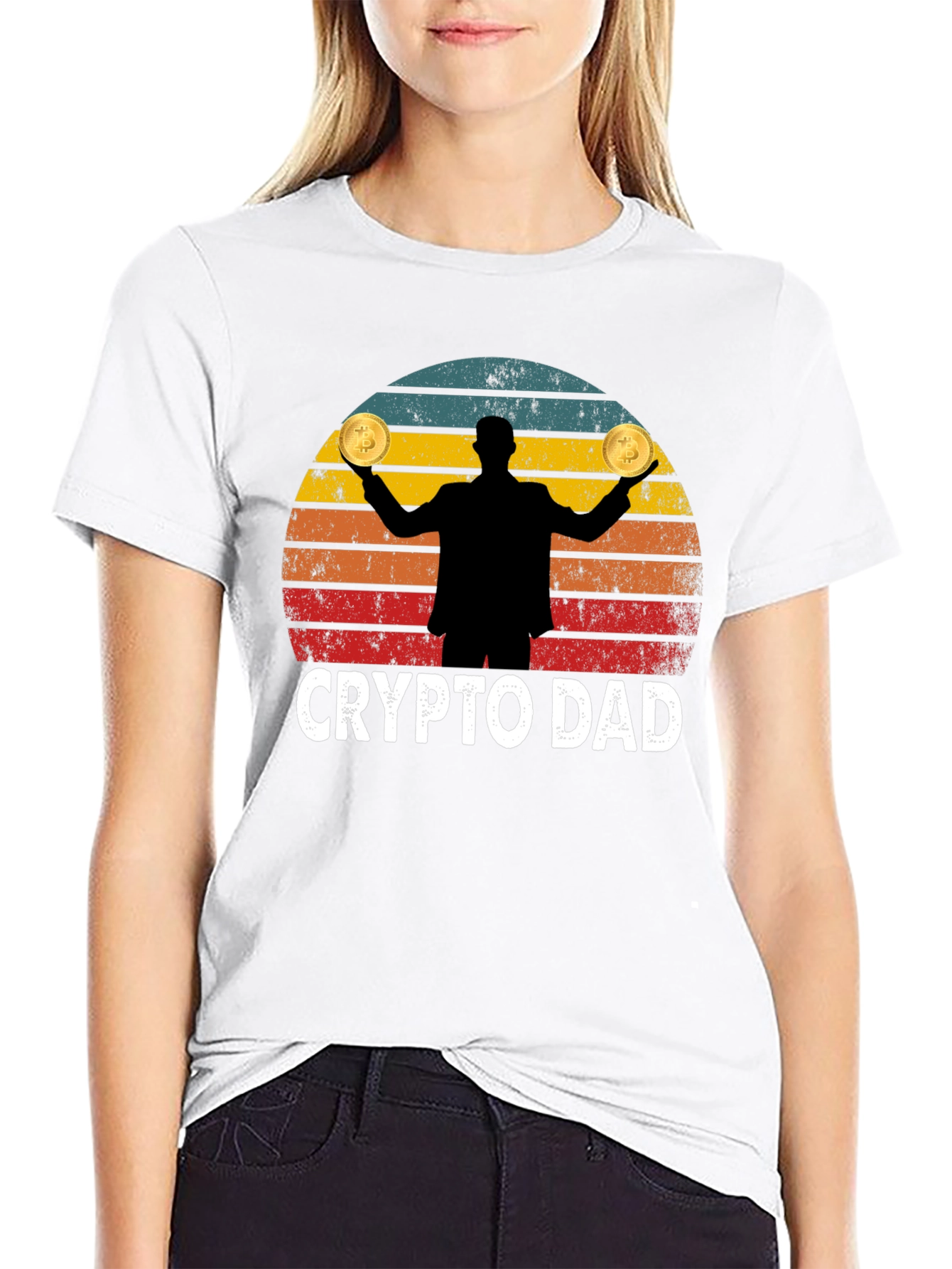 Crypto Dad Bitcoin Graphic T-Shirt