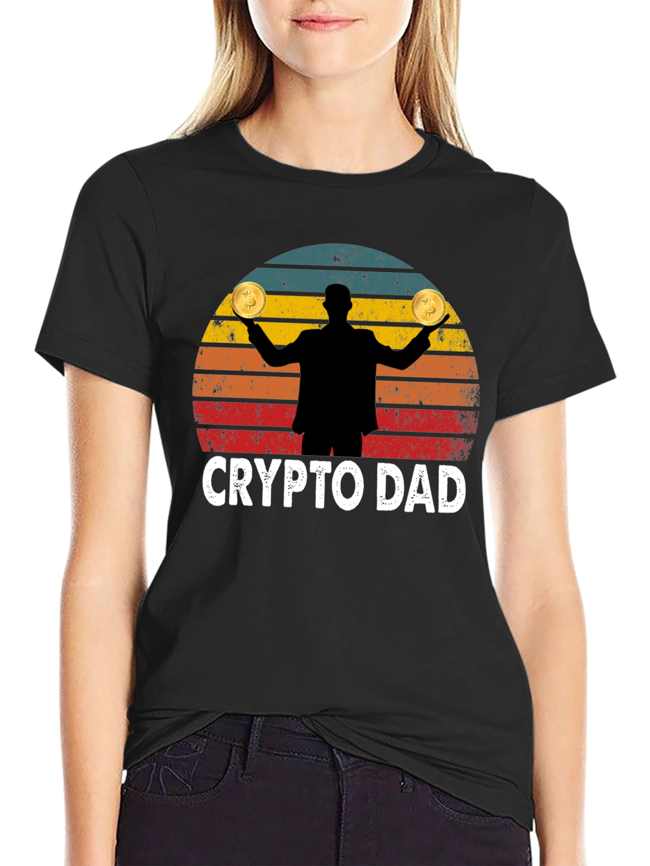 Crypto Dad Bitcoin Graphic T-Shirt
