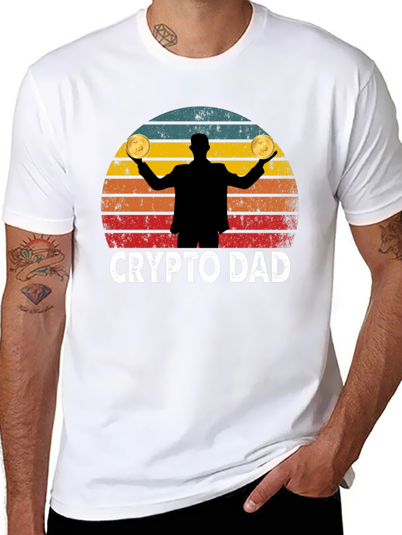 Crypto Dad Bitcoin Graphic T-Shirt