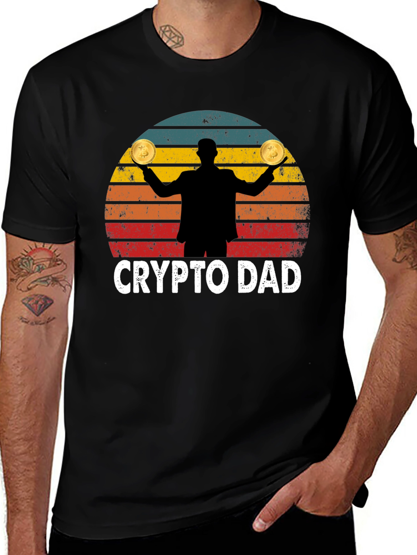 Crypto Dad Bitcoin Graphic T-Shirt