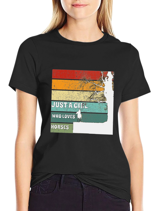 Just A Girl Who Loves Horses Graphic T-Shirt
