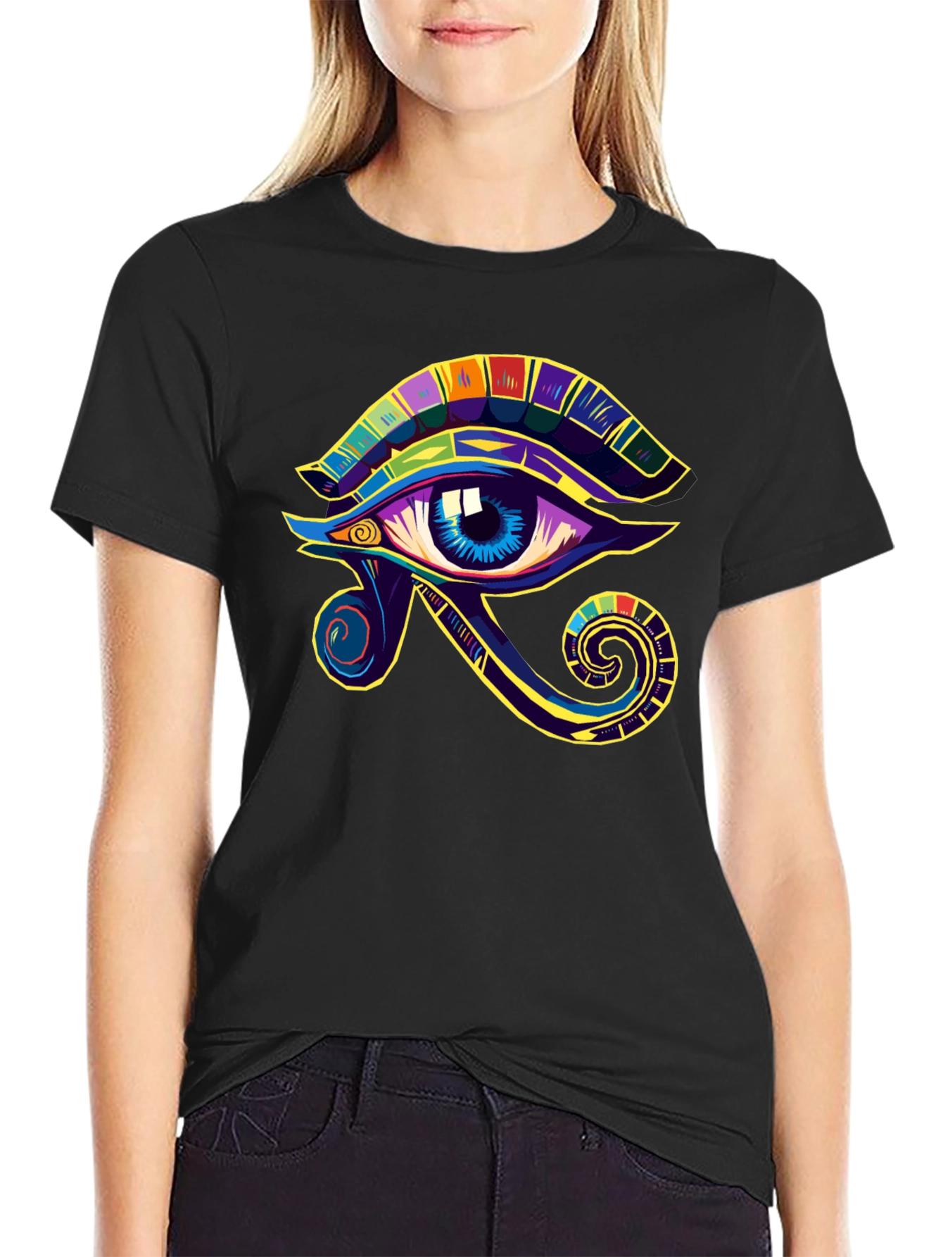 Eye of Ra Graphic Tee - Black Cotton Blend