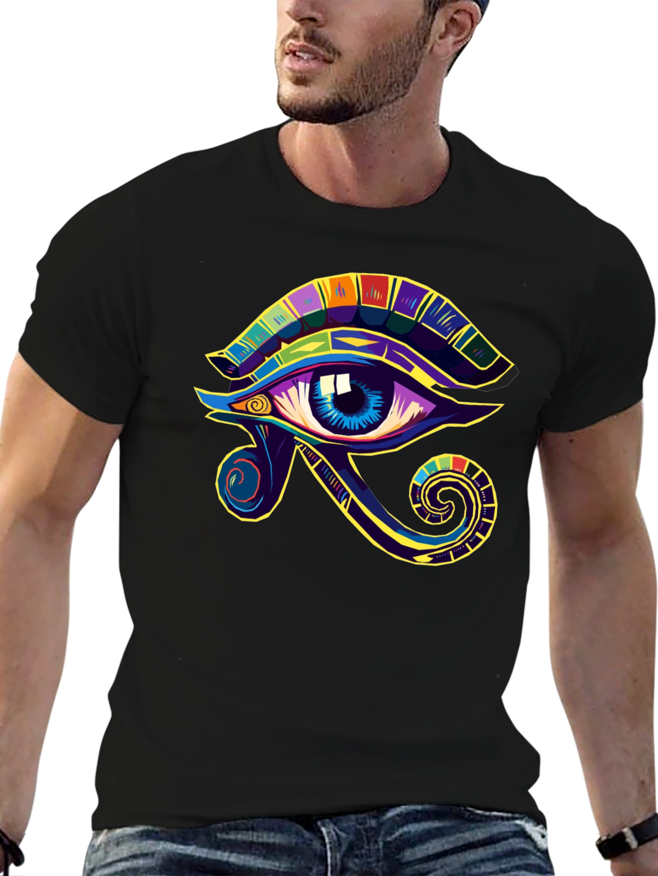Eye of Ra Graphic Tee - Black Cotton Blend