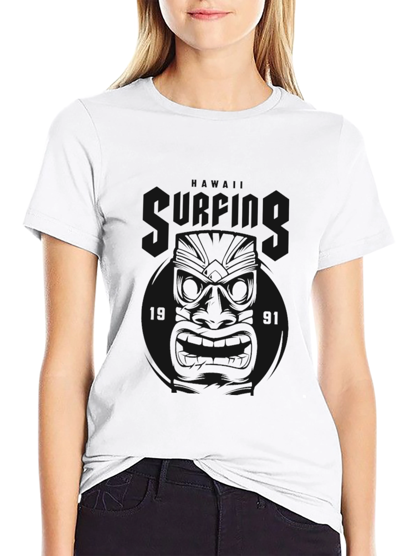 Mens Black Graphic Print Crew Neck T-Shirt