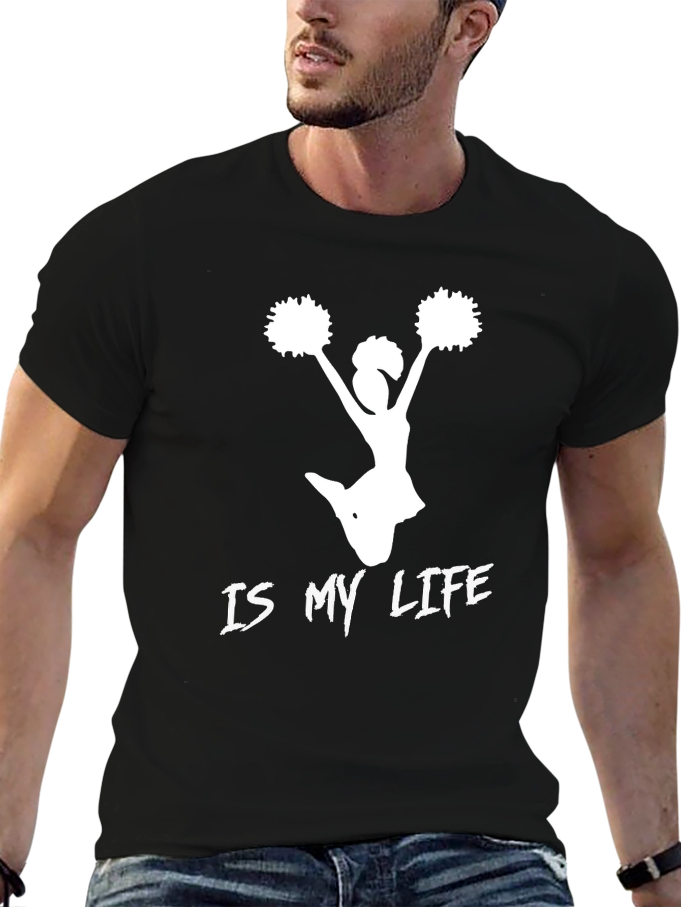 Cheerleader Is My Life T-Shirt - Black