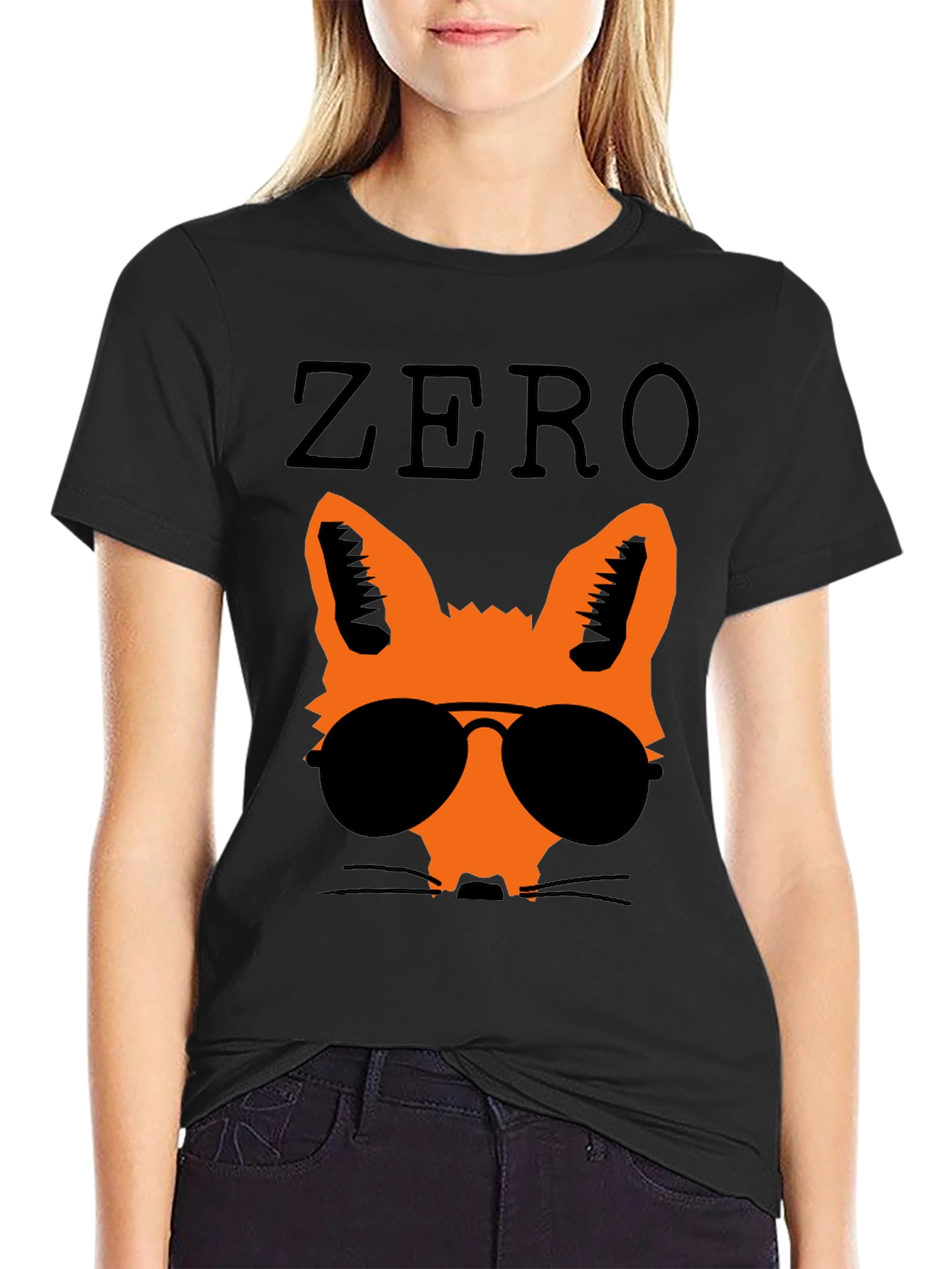 Cool Fox Graphic Tee - Black