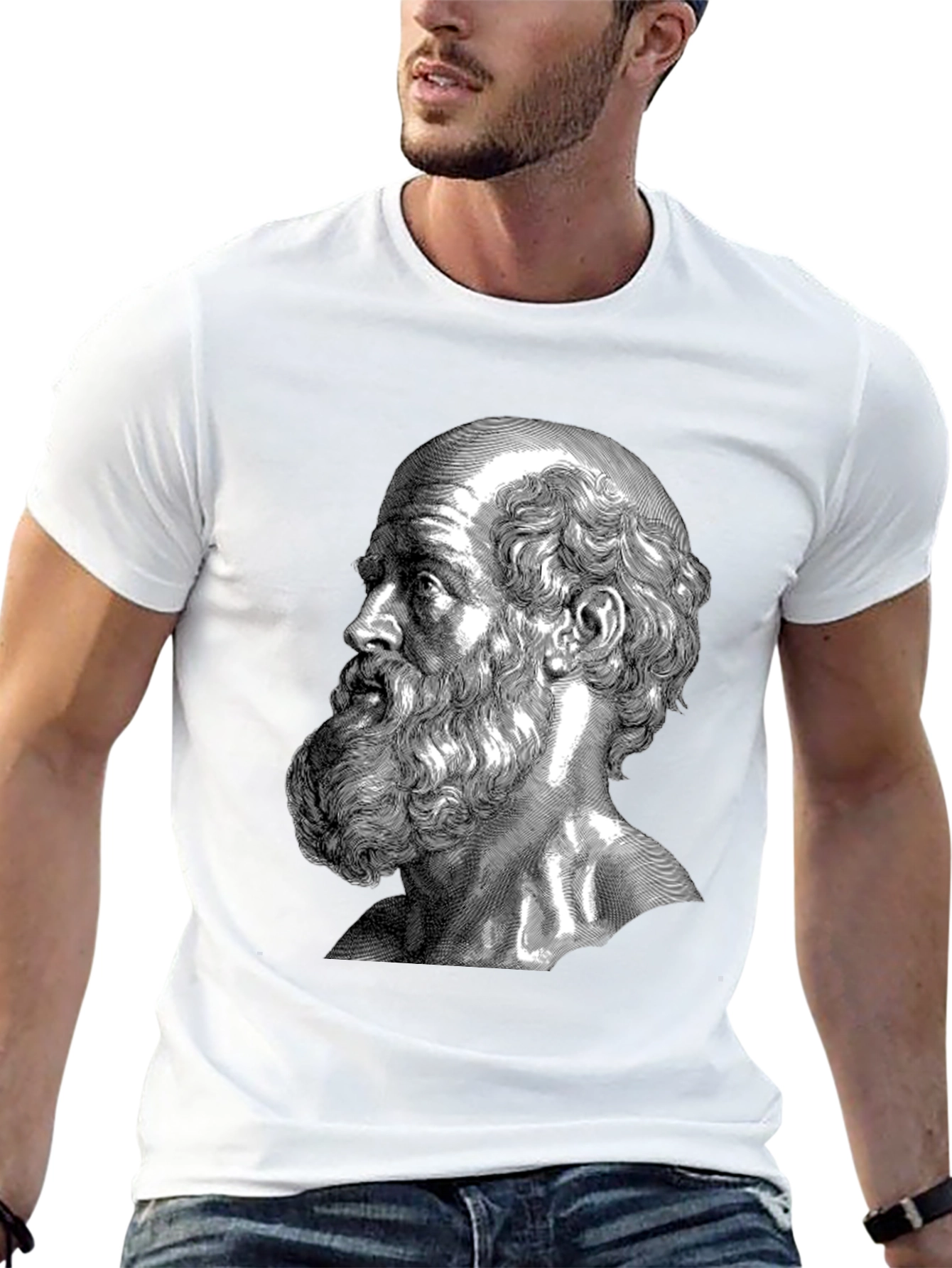 Philosopher Portrait Graphic Tee - Classic Black