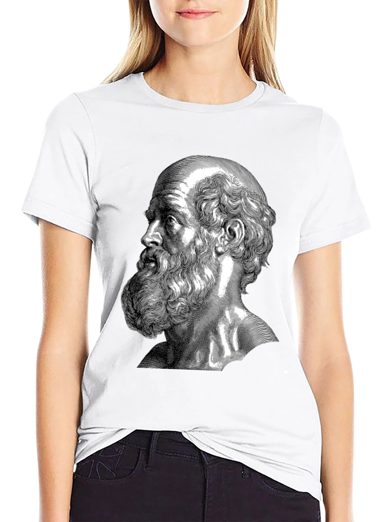 Philosopher Portrait Graphic Tee - Classic Black