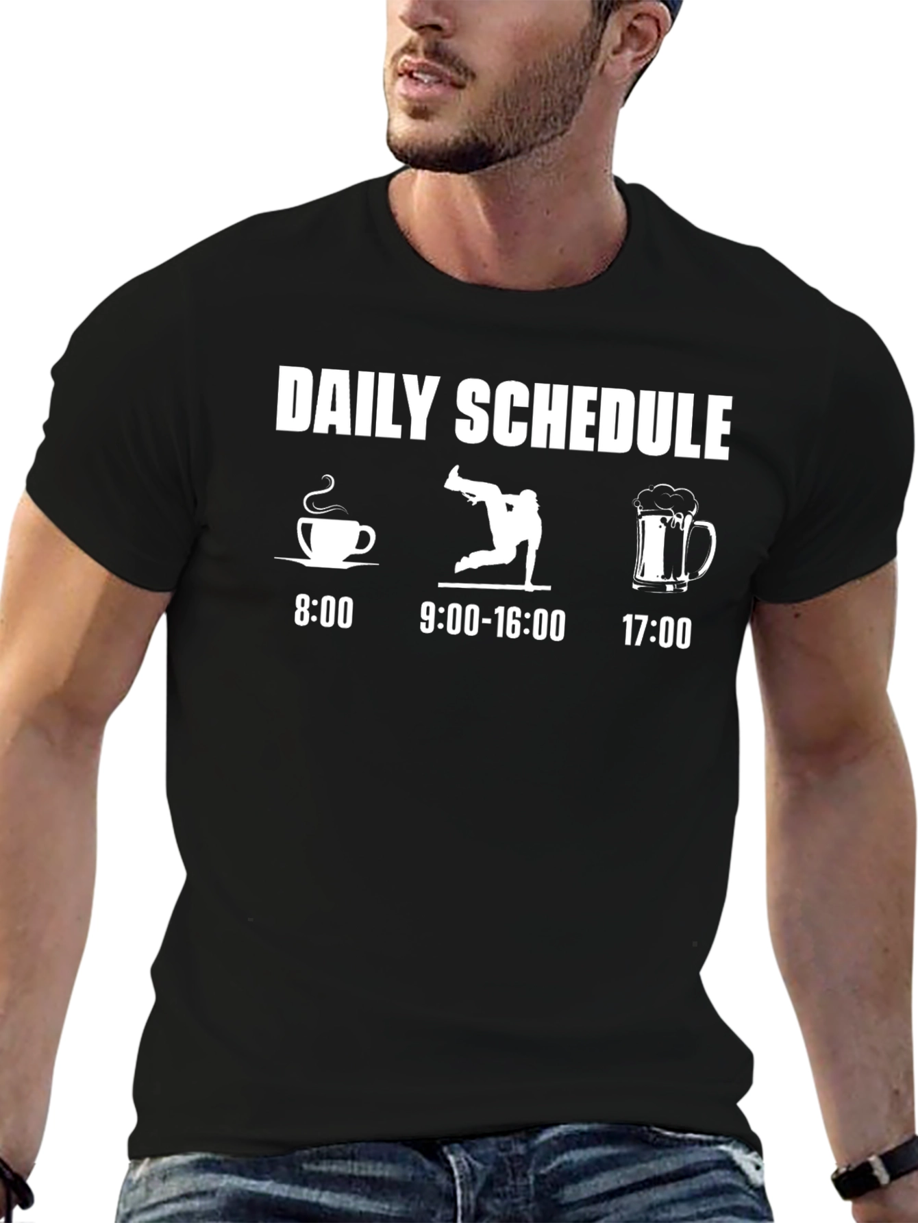 Daily Schedule T-Shirt: Coffee Breakdance Beer