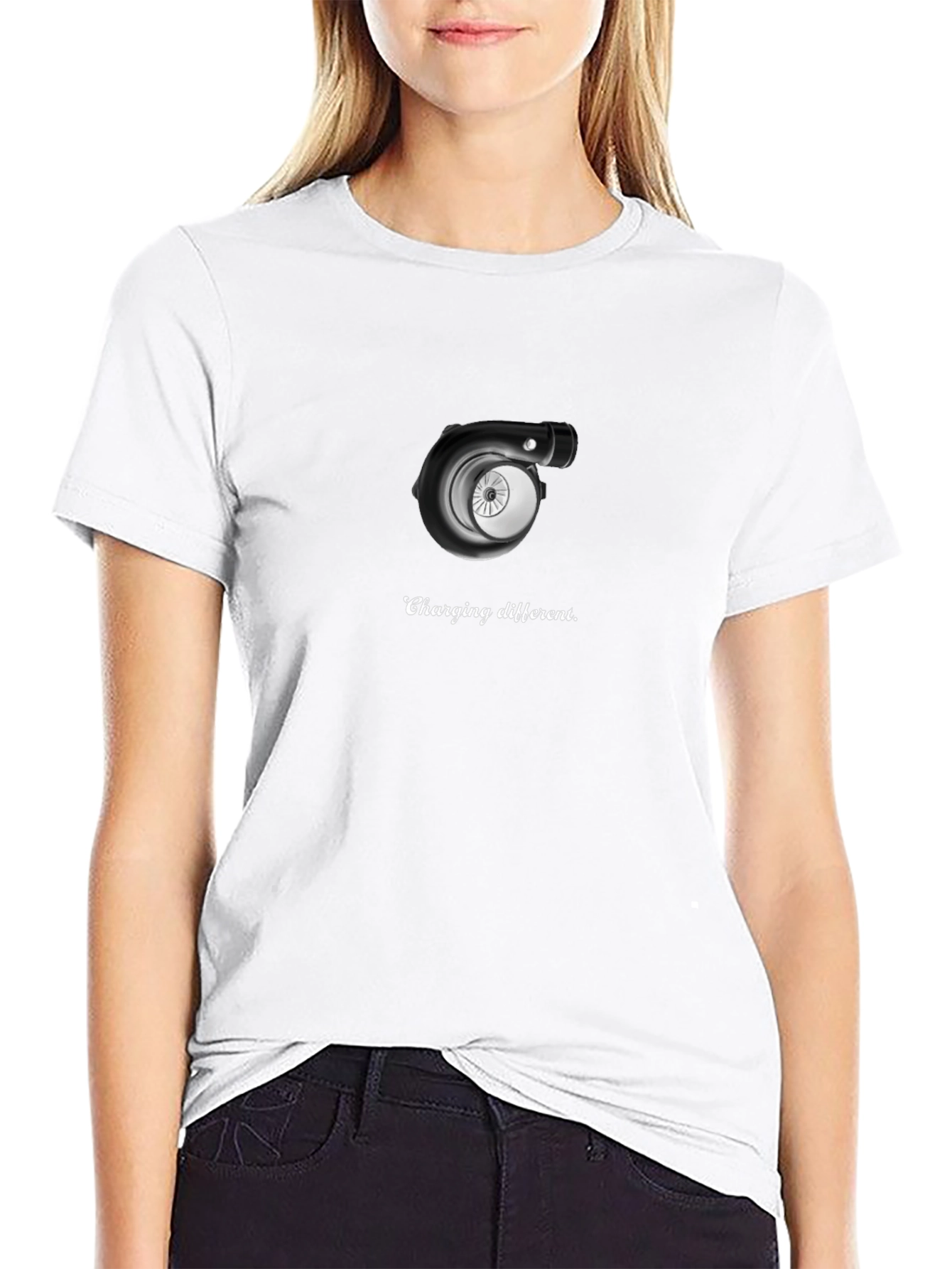 Charging Different T-Shirt - Black Turbo Design