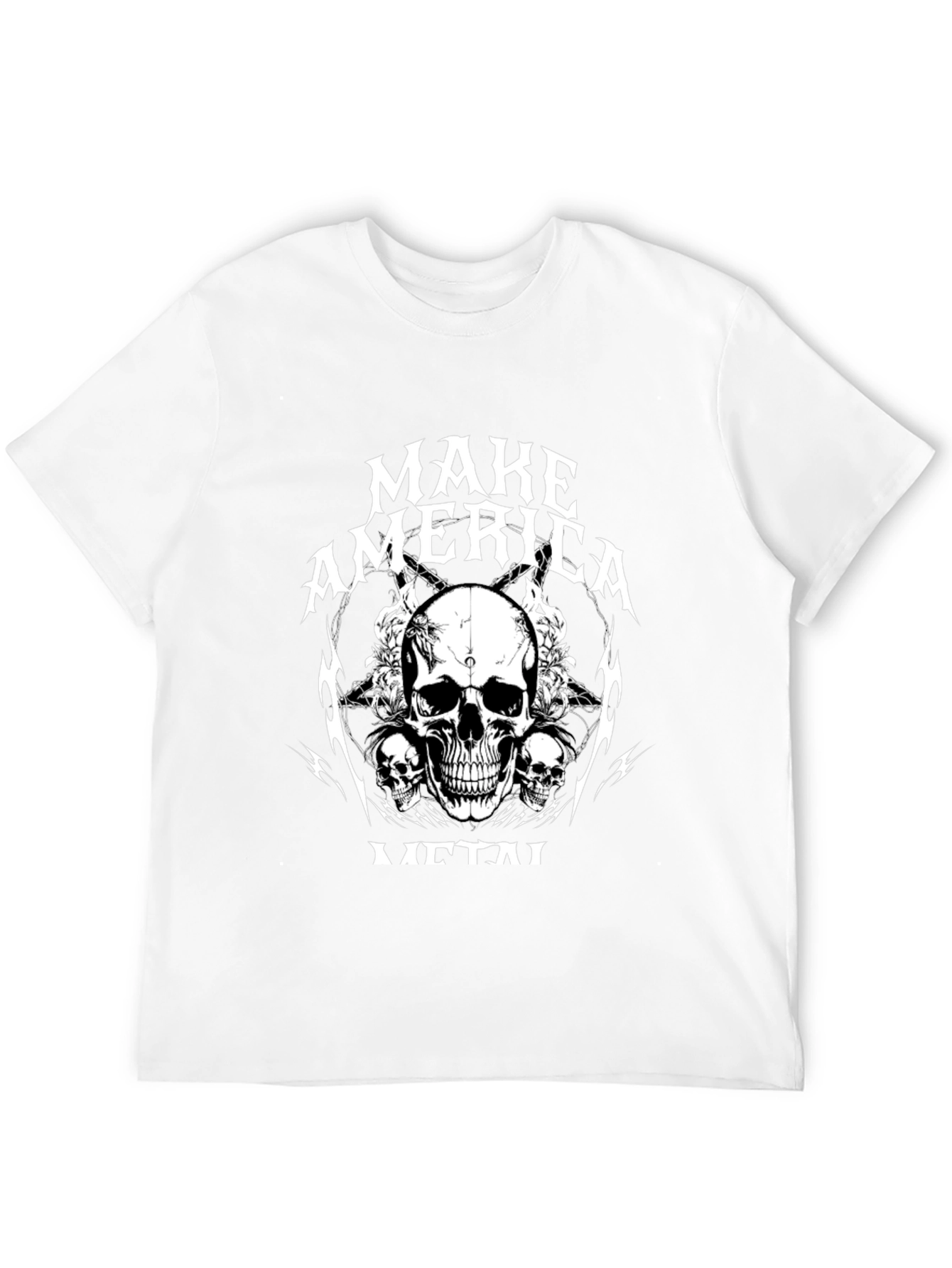 Make America Metal Skull Graphic Black T-Shirt