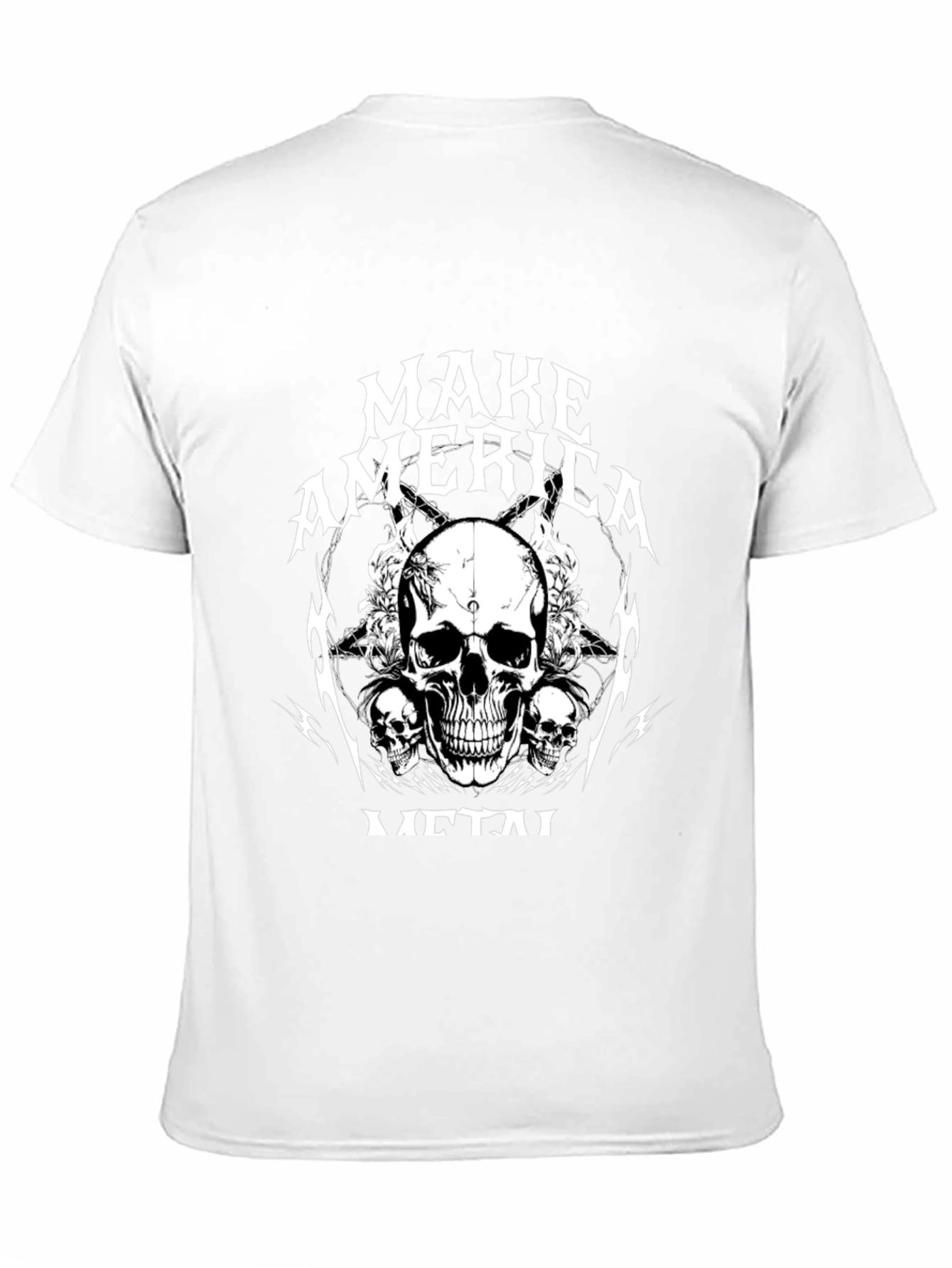 Make America Metal Skull Graphic Black T-Shirt