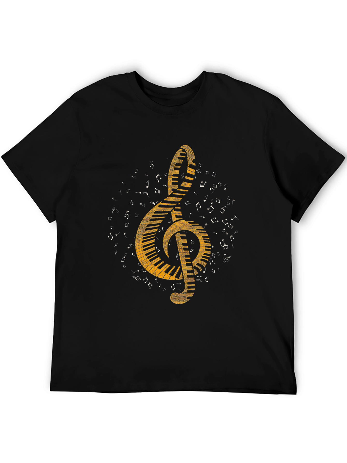 Music Treble Clef Piano Keys Graphic Tee