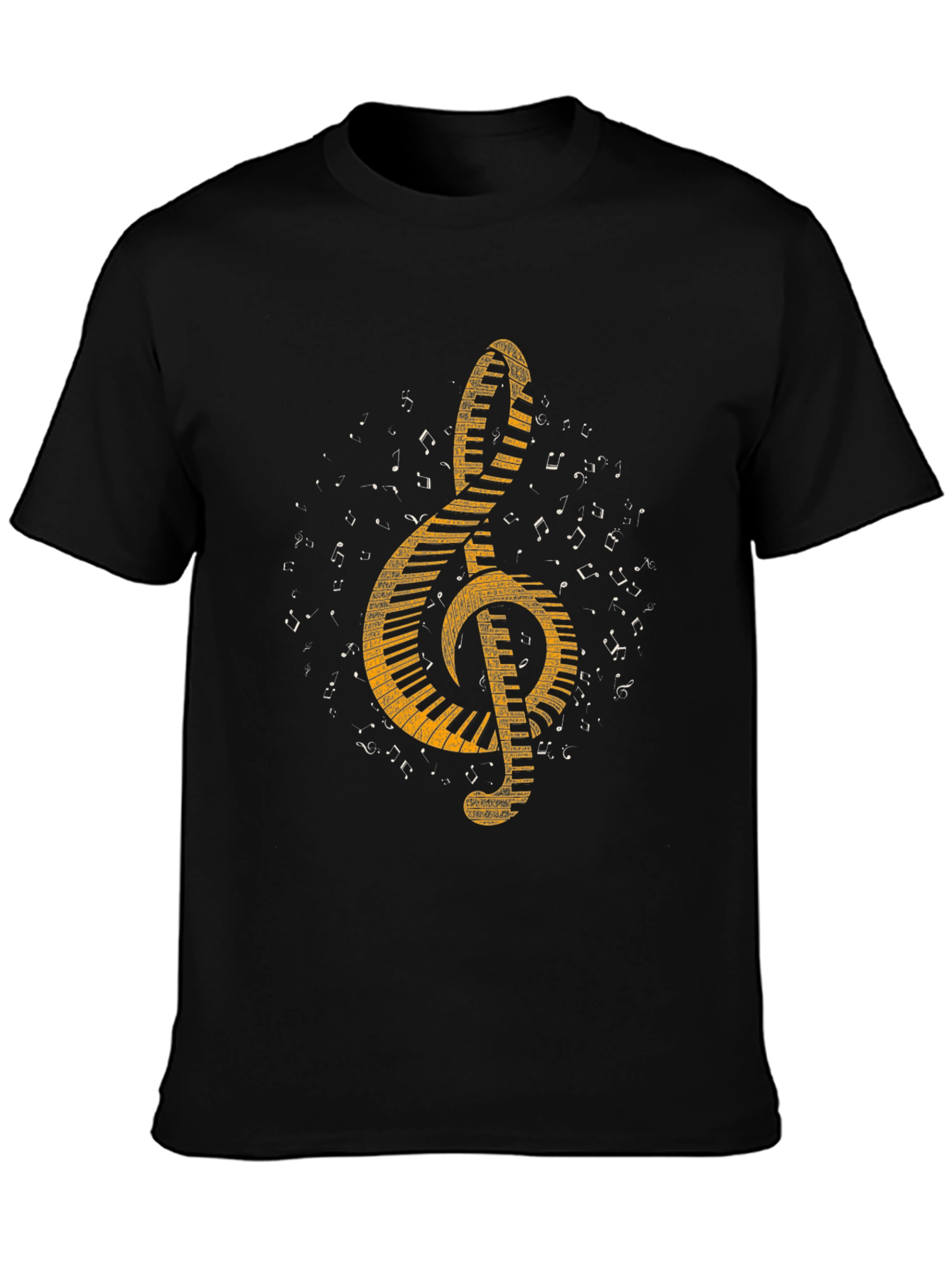 Music Treble Clef Piano Keys Graphic Tee