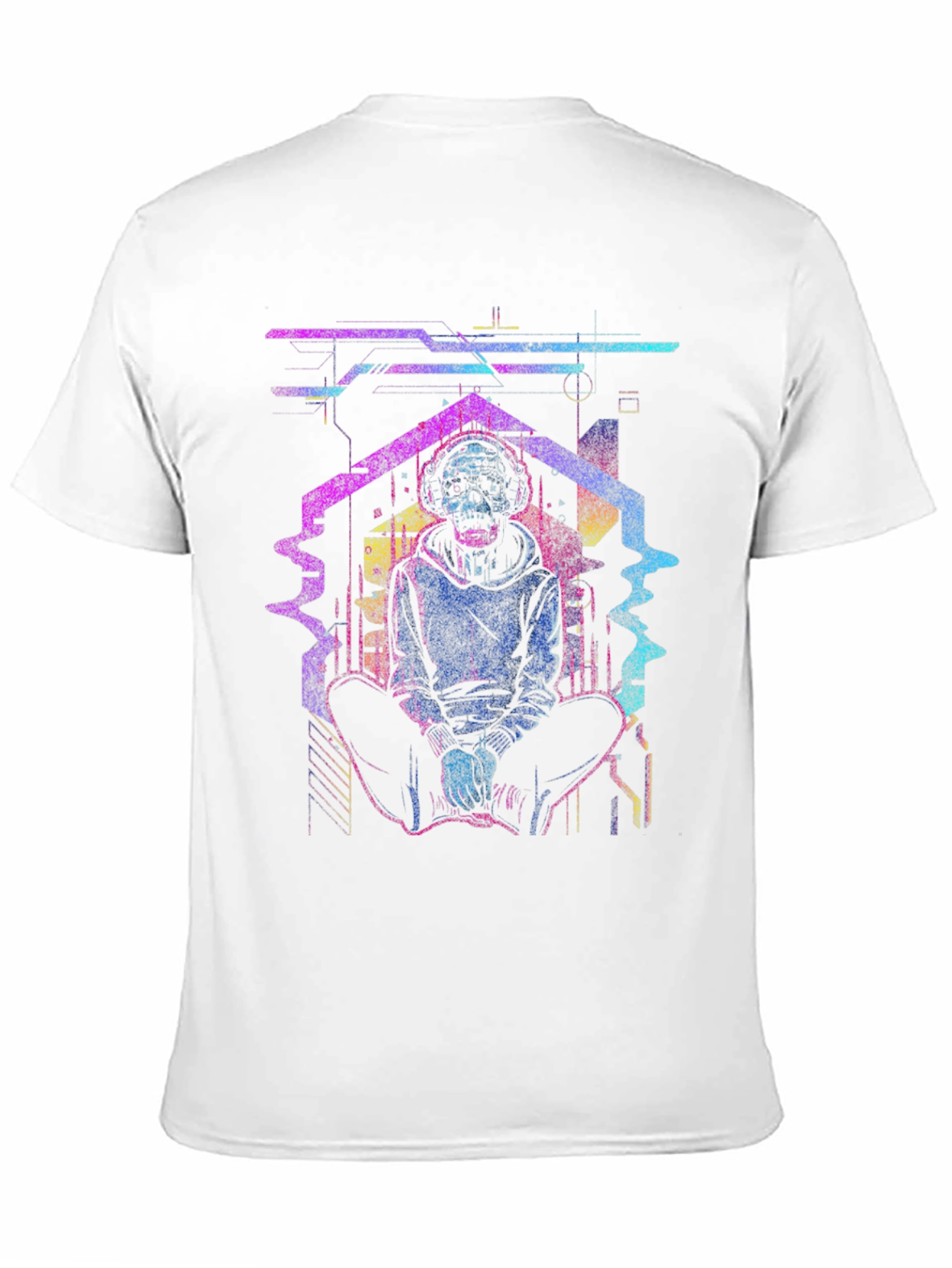Cyberpunk Skull Graphic Tee - Black