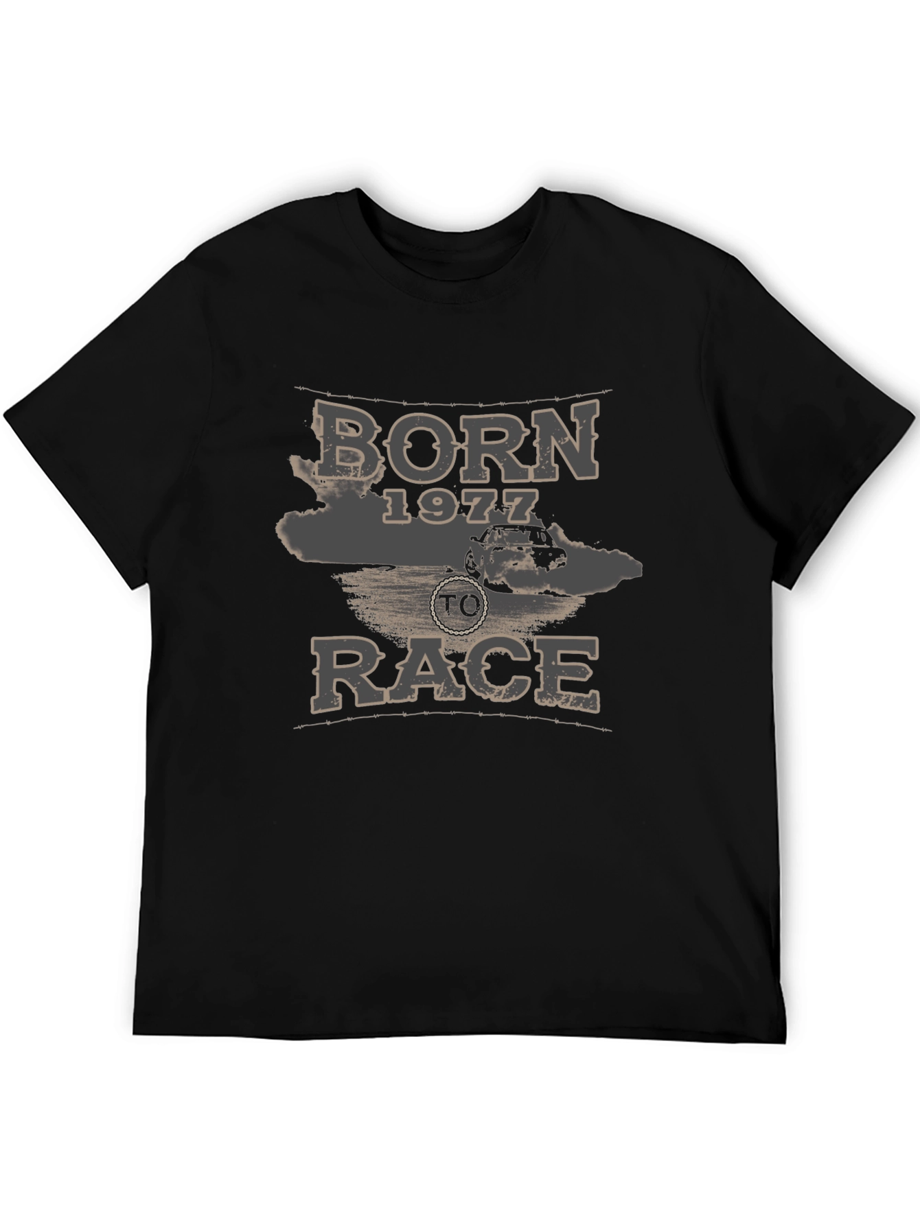 Born 1977 To Race Graphic Tee - Black